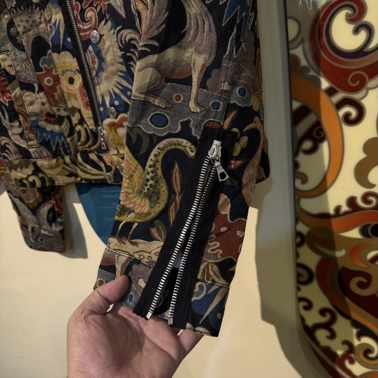 Dries Van Noten Dries Van Noten Floral Denim Jacket SS14 Size US L / EU 52-54 / 3 - 6 Thumbnail
