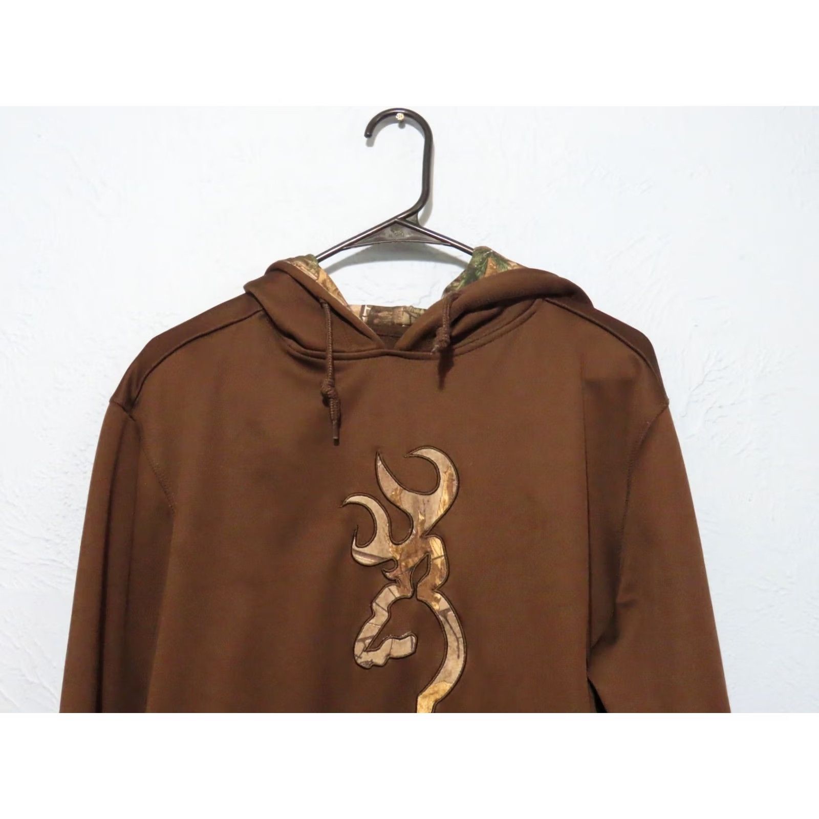 Vintage Browning Men's Medium Deer Logo Brown Pullover Hoodie Size US M / EU 48-50 / 2 - 4 Thumbnail