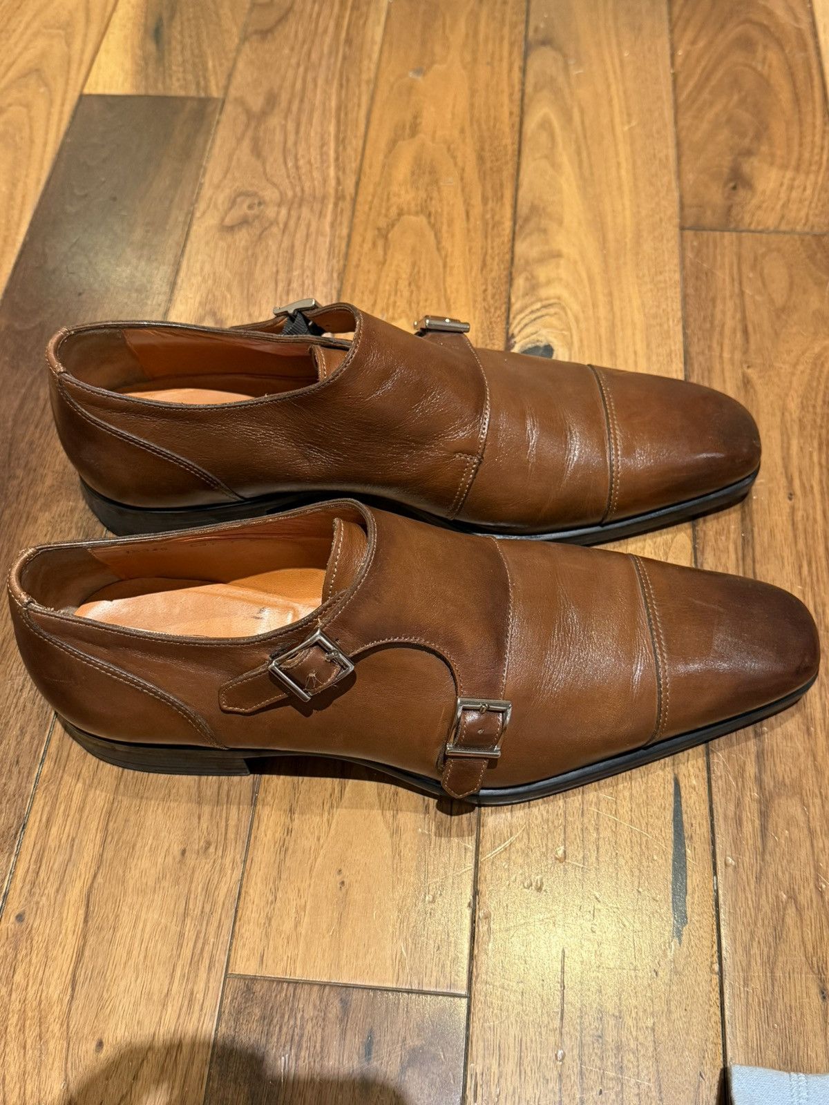 Santoni Santoni Men's brown leather double-buckle shoe Size US 10 / EU 43 - 3 Thumbnail