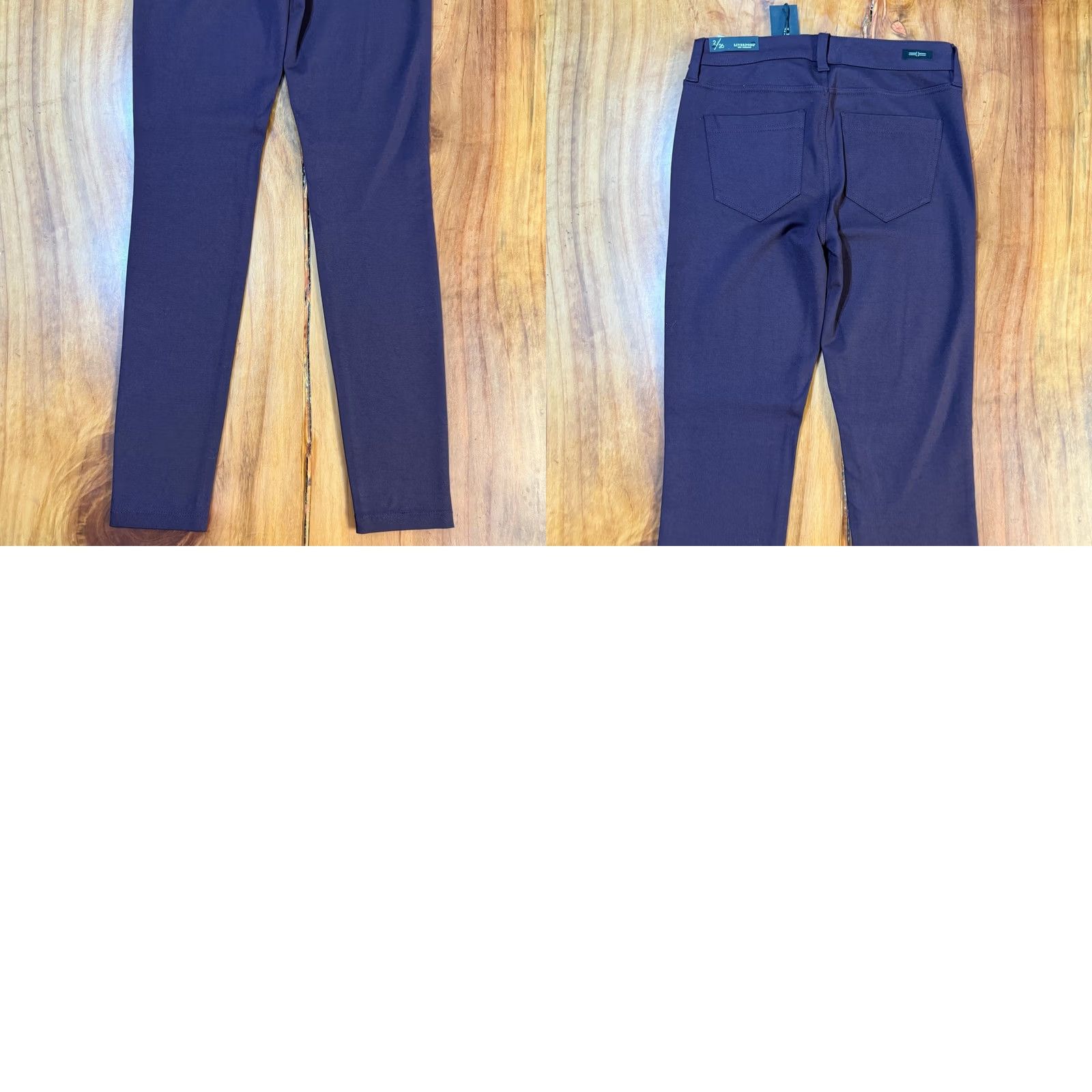Vintage Liverpool Skinny Purple Knit Stretch Slim Fit Pants for Women 2 - Womens Size 28" / US 6 / IT 42 - 8 Thumbnail