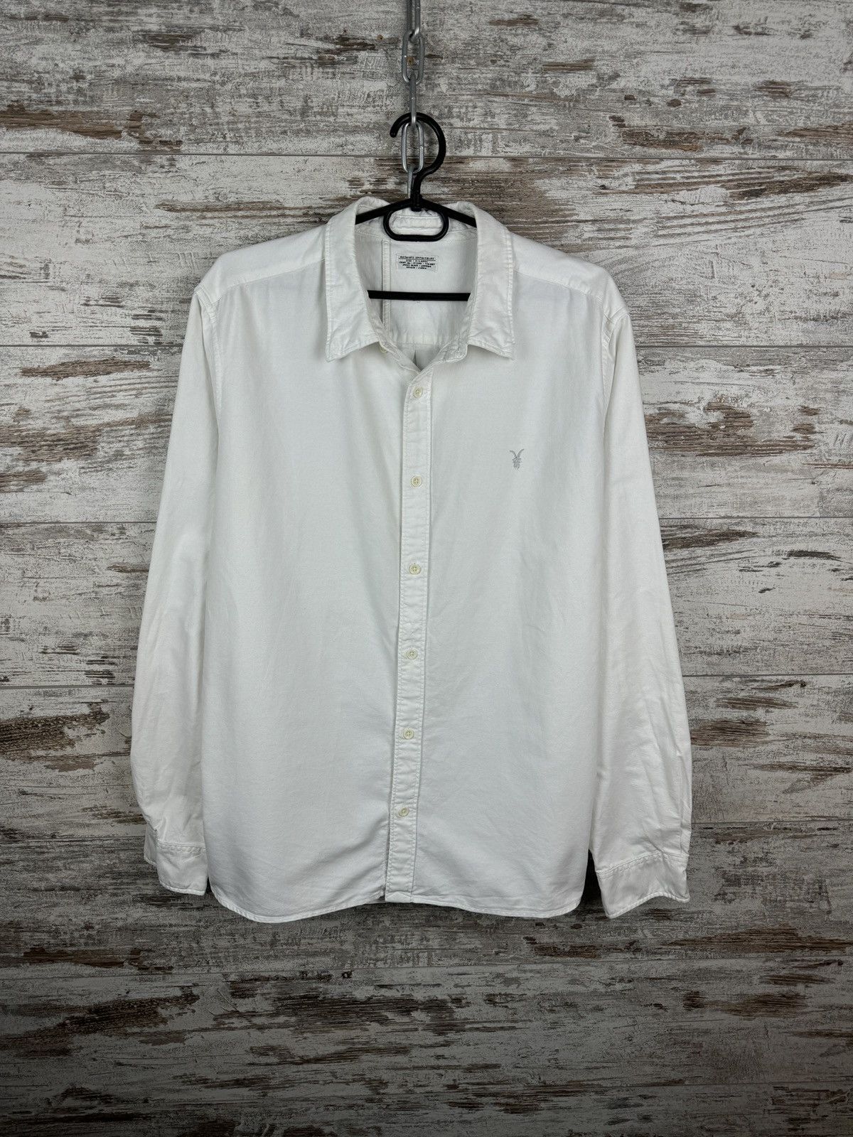 Allsaints × Japanese Brand Mens Vintage AllSaints Bukowski ls shirt button up white Size US XL / EU 56 / 4 - 1 Thumbnail