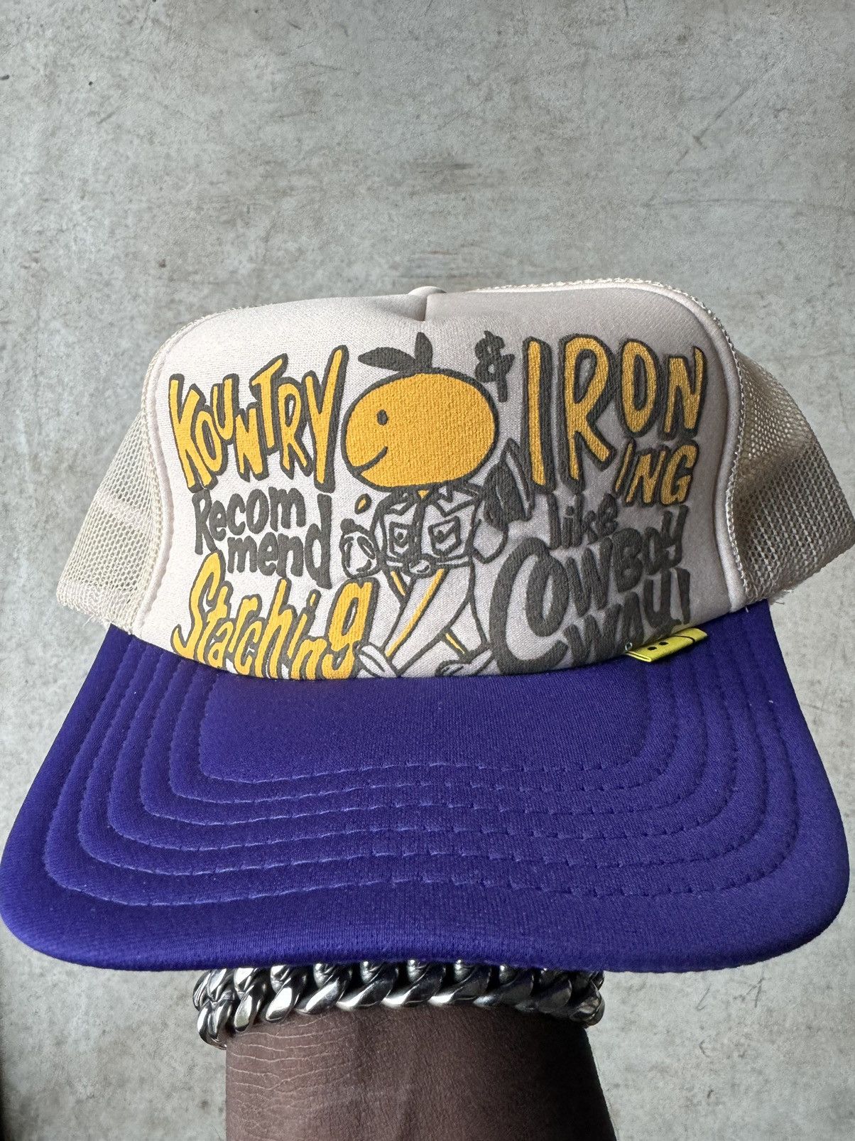 image of Kapital Trucker Hat in Purple, Men's