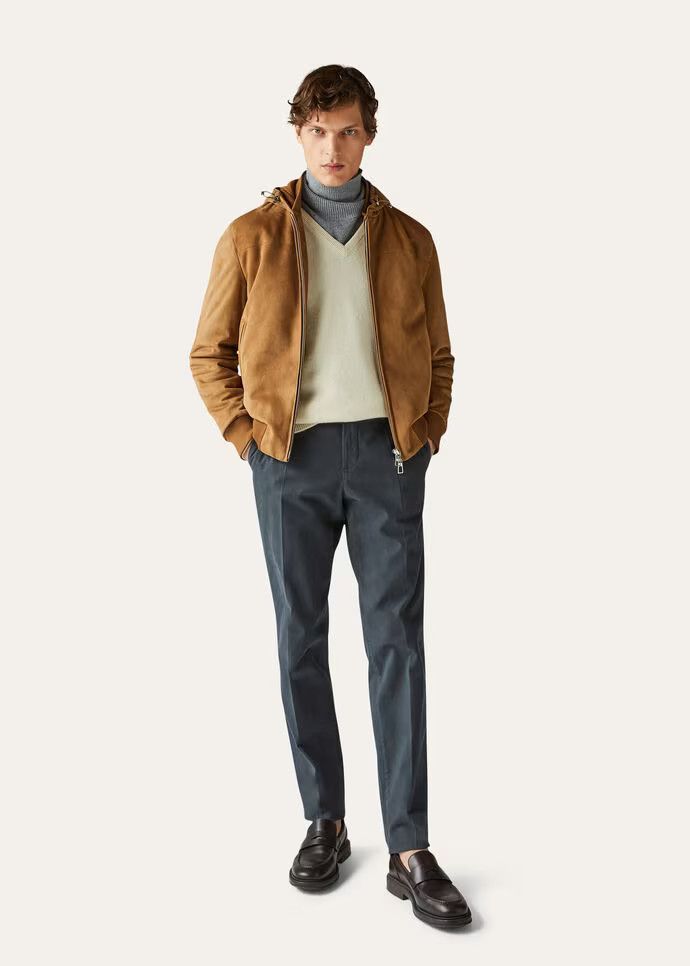 Loro Piana o1w1db10824 Montaro Bomber Jacket in Brown Size US XL / EU 56 / 4 - 5 Thumbnail
