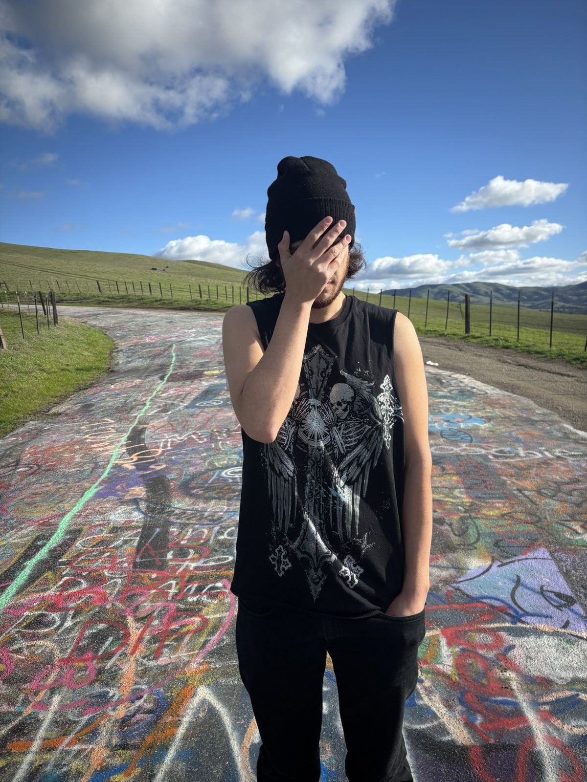 Other Goodie Two Sleeves Graphic Tank Top XL Black Gothic Unisex Size US XL / EU 56 / 4 - 4 Thumbnail
