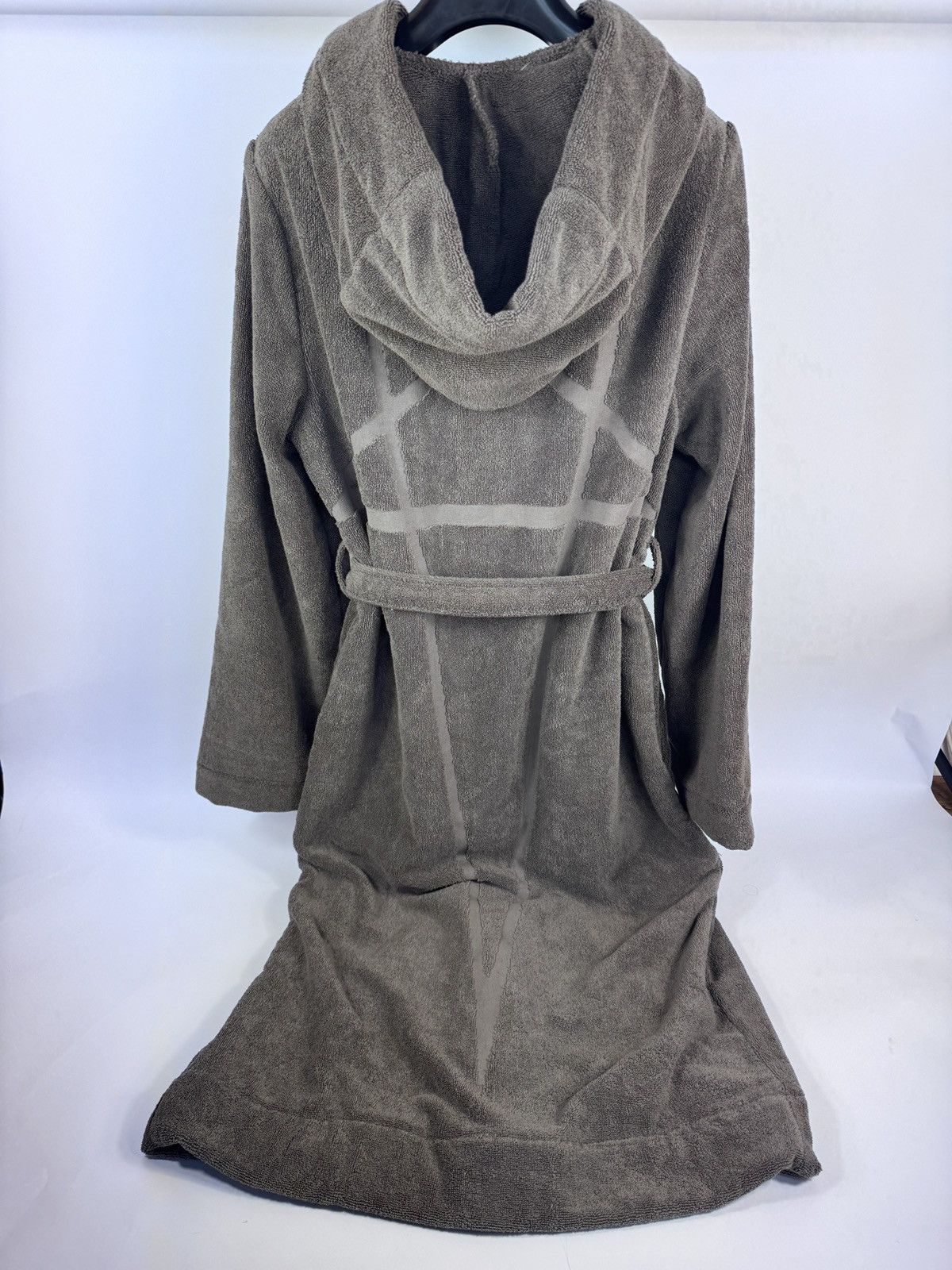 Rick Owens DUST LOGO JACQUARD COTTON HOODED BEACH ROBE Size ONE SIZE - 3 Thumbnail