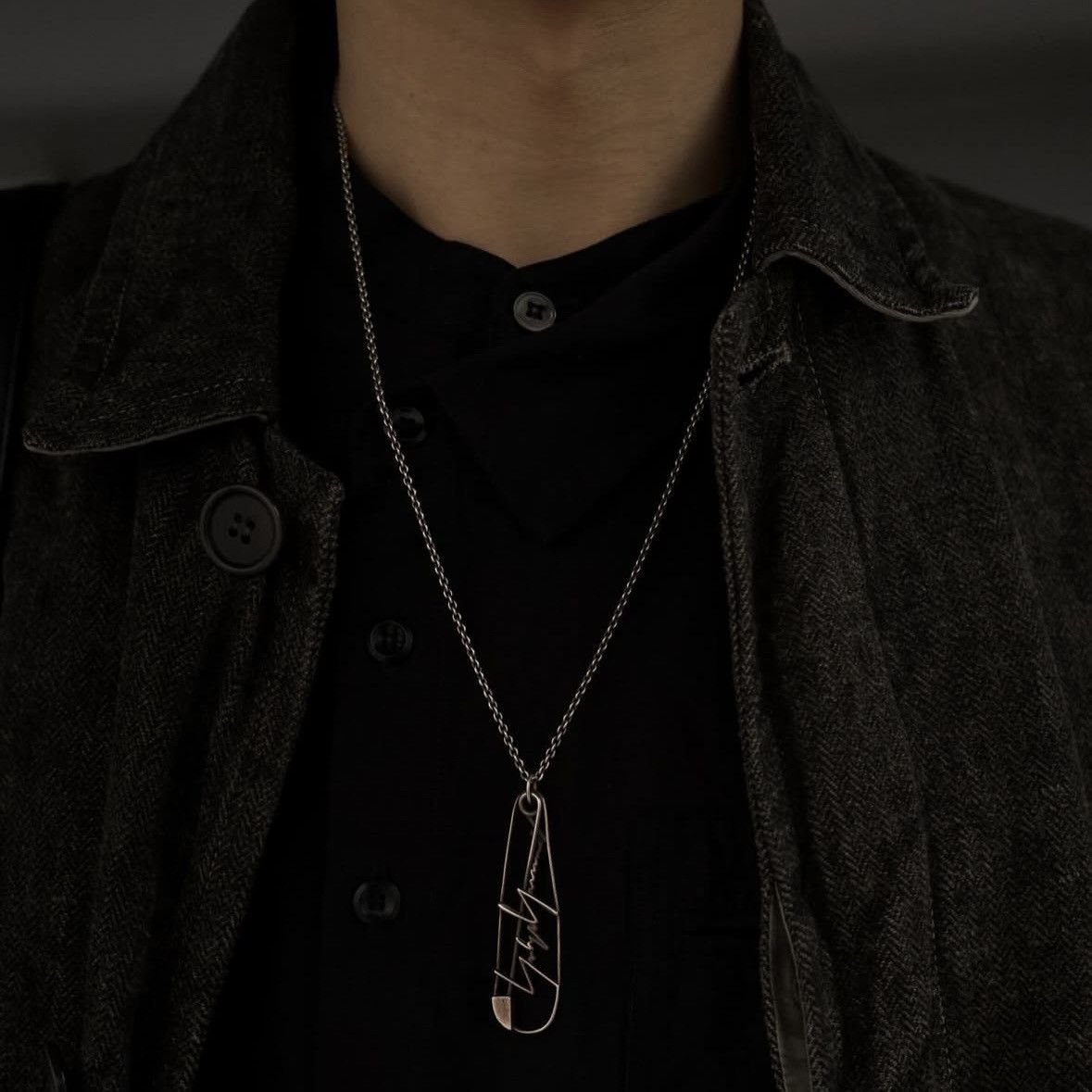 Yohji Yamamoto Pour Homme SS19 Safety Pin Brooch Necklace .925 silver Size ONE SIZE - 14 Thumbnail