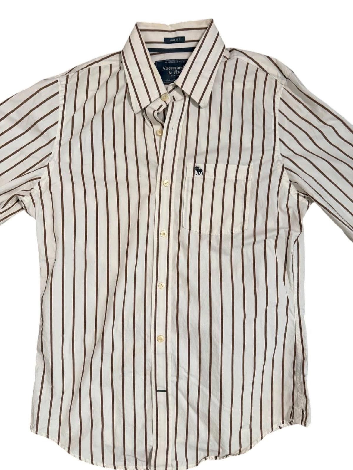 Abercrombie & Fitch Abercrombie & Fitch "Muscle" Striped Button-Up L/S Sz Medium Size US M / EU 48-50 / 2 - 2 Thumbnail