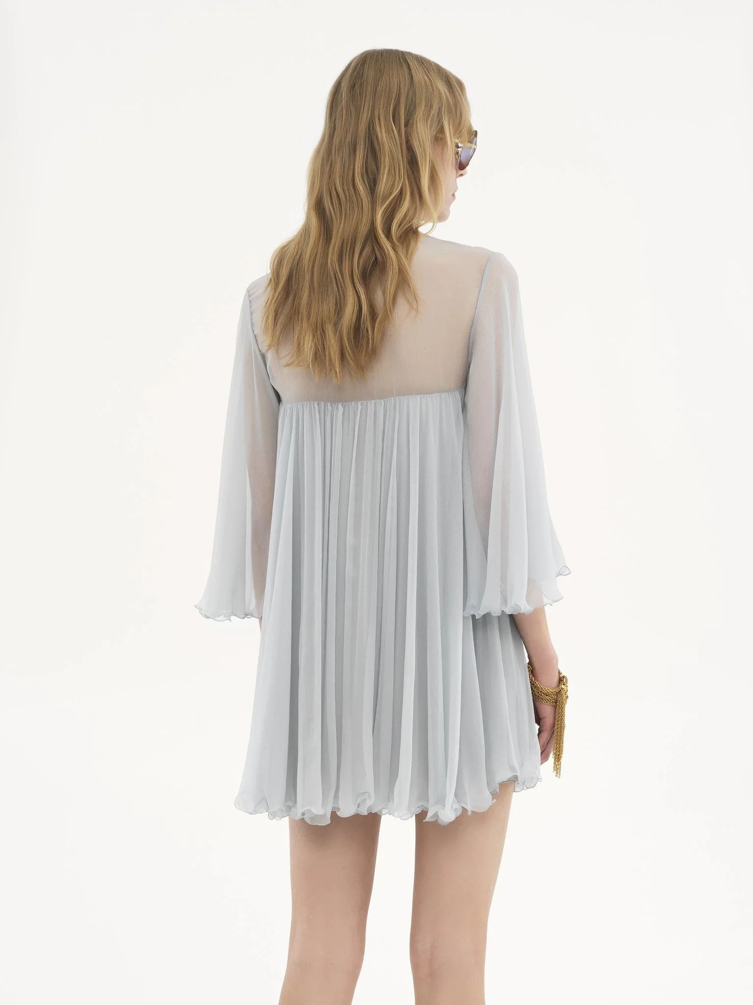 Chloe o1loc1c10226 Mini Dress in Iry Grey Size XS / US 0-2 / IT 36-38 - 5 Thumbnail