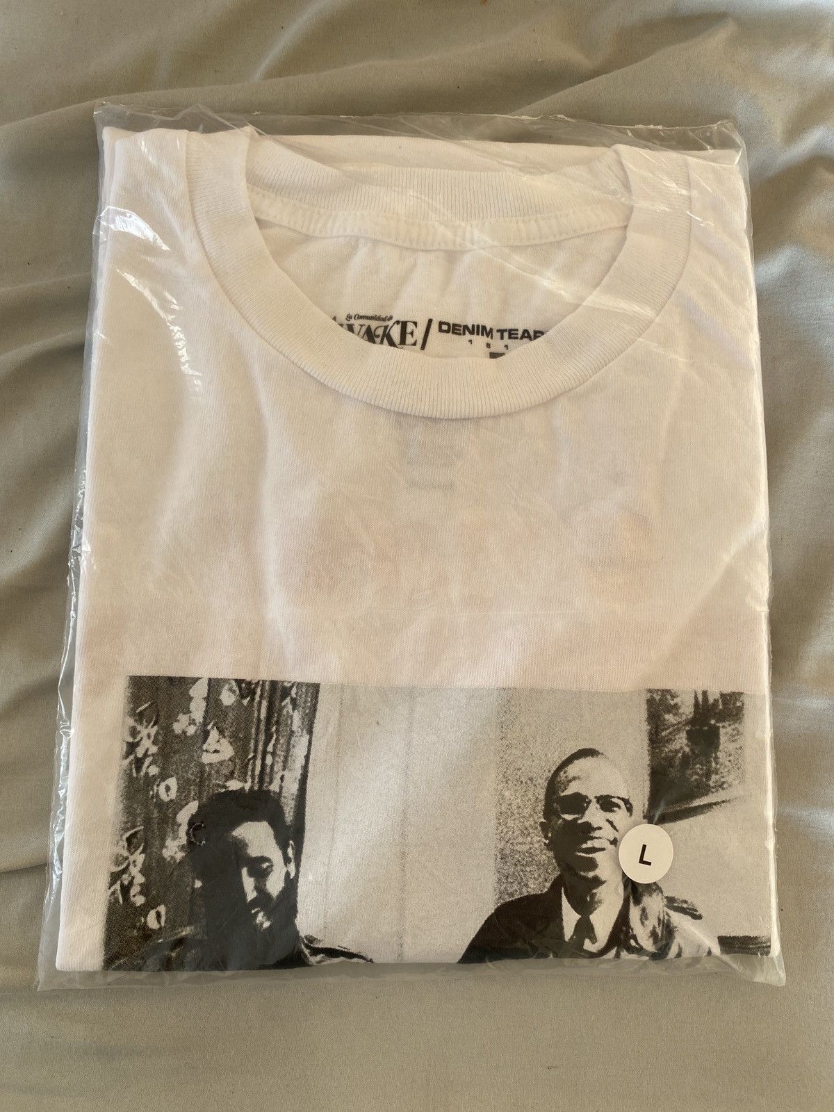 image of Awake x Denim Tears Malcolm X With Fidel Castro in White, Men's (Size Small)