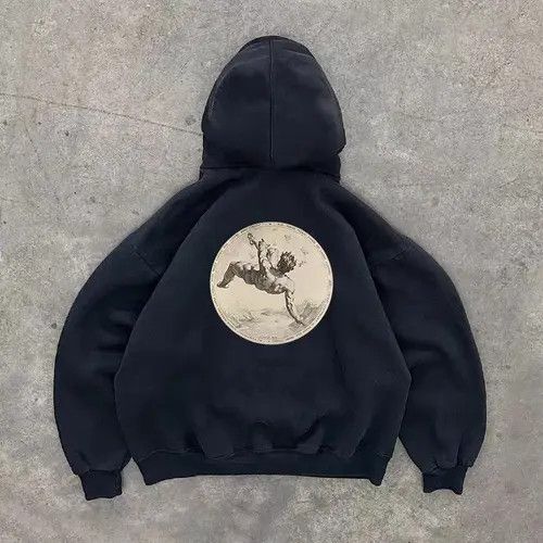 Designer Hoodie American street retro printed cotton hoodie Size US L / EU 52-54 / 3 - 3 Thumbnail