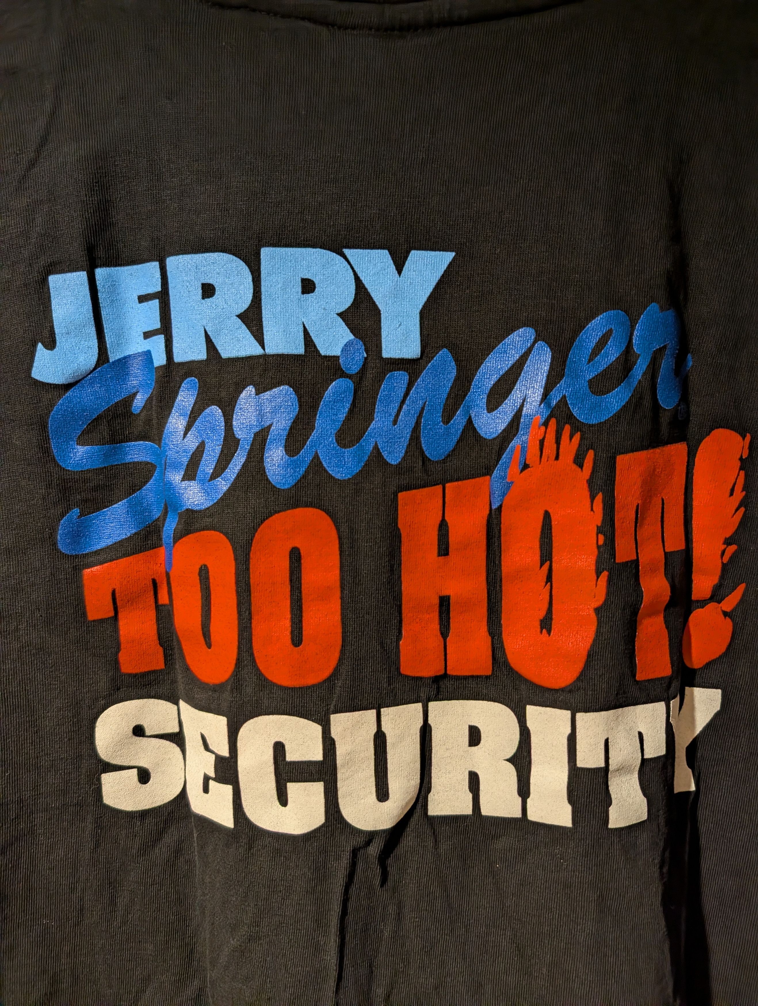 All Sport Vintage 90s Jerry Springer Show Too Hot Security T-Shirt Size US XL / EU 56 / 4 - 2 Thumbnail