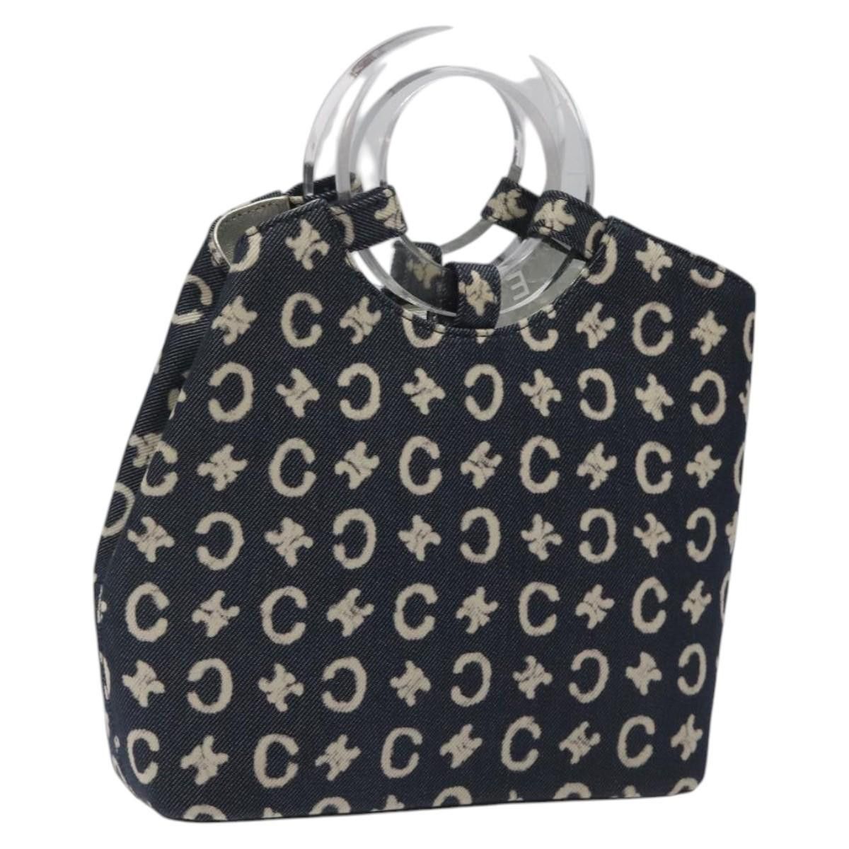 CELINE C Macadam Canvas Hand Bag Navy
