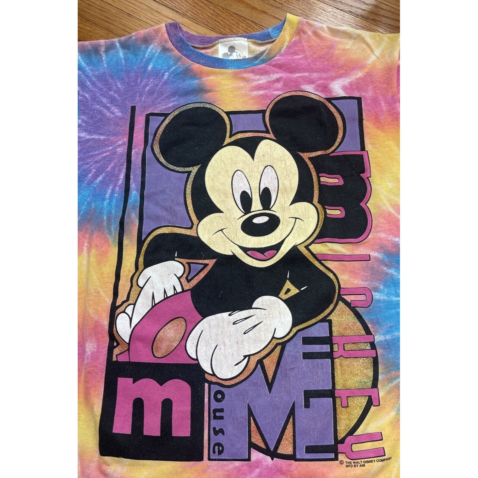 Disney Vintage 90s Medium Walt Disney Mickey Mouse Mouse Tie Dye Si Size US M / EU 48-50 / 2 - 3 Thumbnail