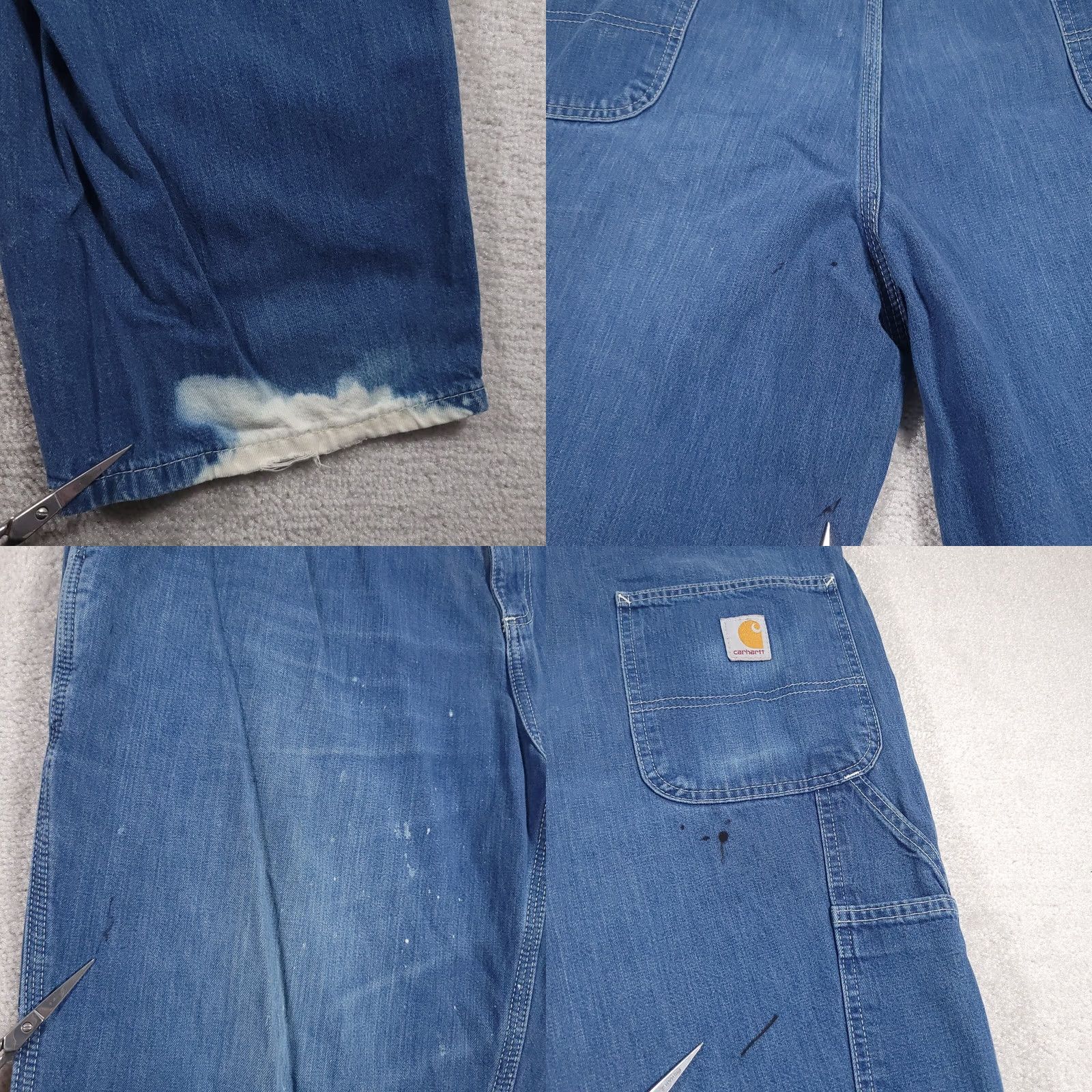 Carhartt VINTAGE Carhartt Denim Jeans Carpenter Dungaree Fit Blue Mens 42x34 Workwear Paint Flaws Size US 42 / EU 58 - 10 Thumbnail