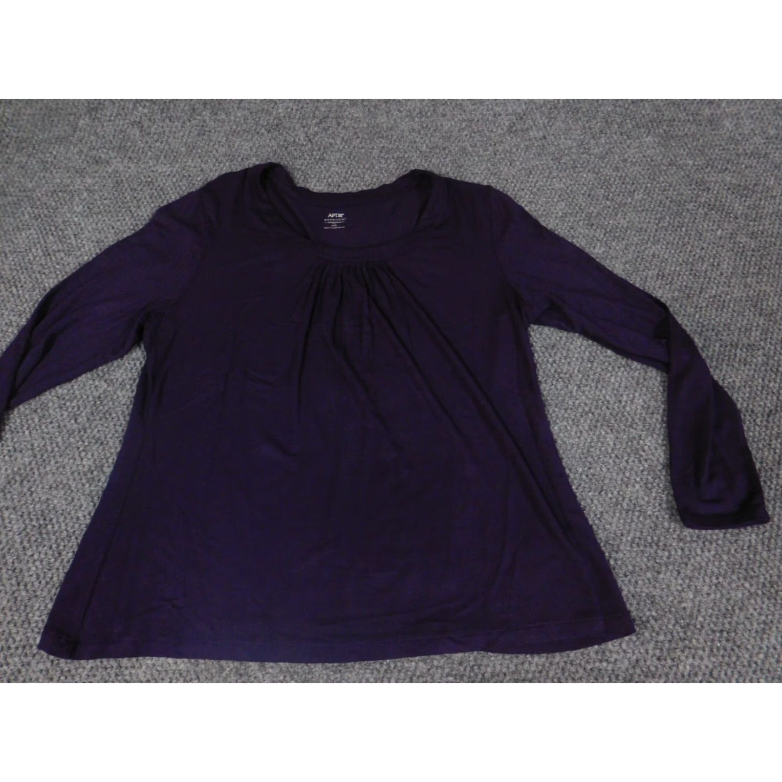 Apt. 9 Apt. 9 Blouse Women PXL Petites Purple Stretch Modal Rayon Cap Sleeve Crew Neck Button Pullover Casual Regular Vintage No Size XL / US 12-14 / IT 48-50 - 3 Thumbnail