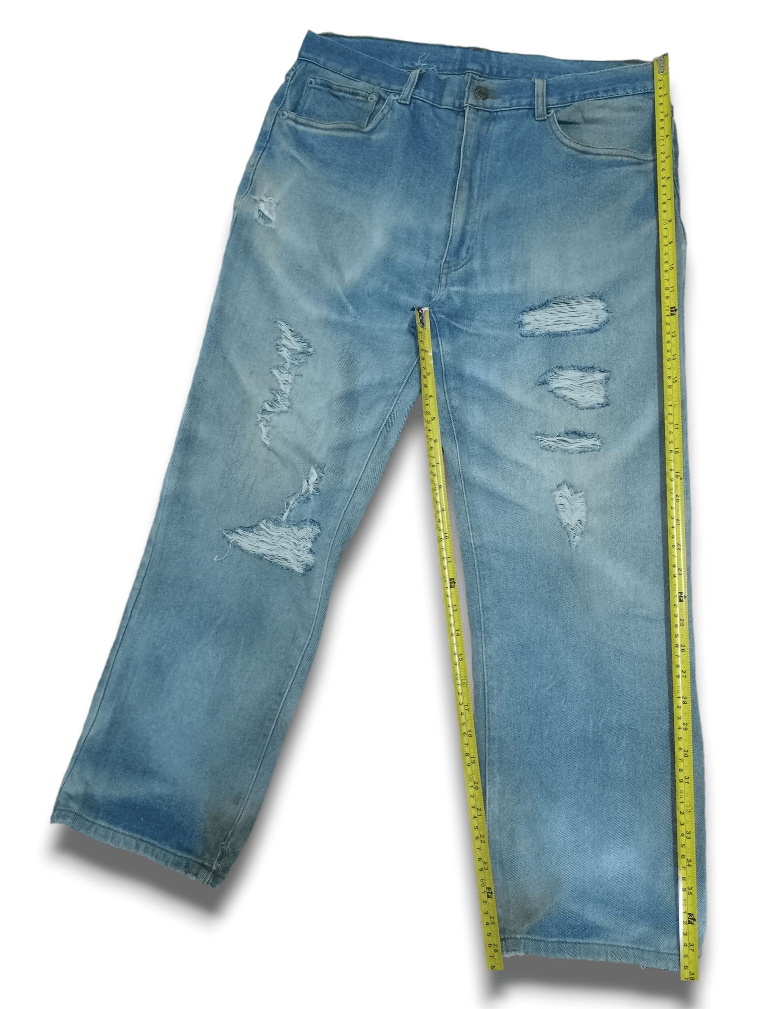 Japanese Brand Vintage Japanese Brand Faded Wash Distressed Baggy Jeans Size US 34 / EU 50 - 9 Thumbnail