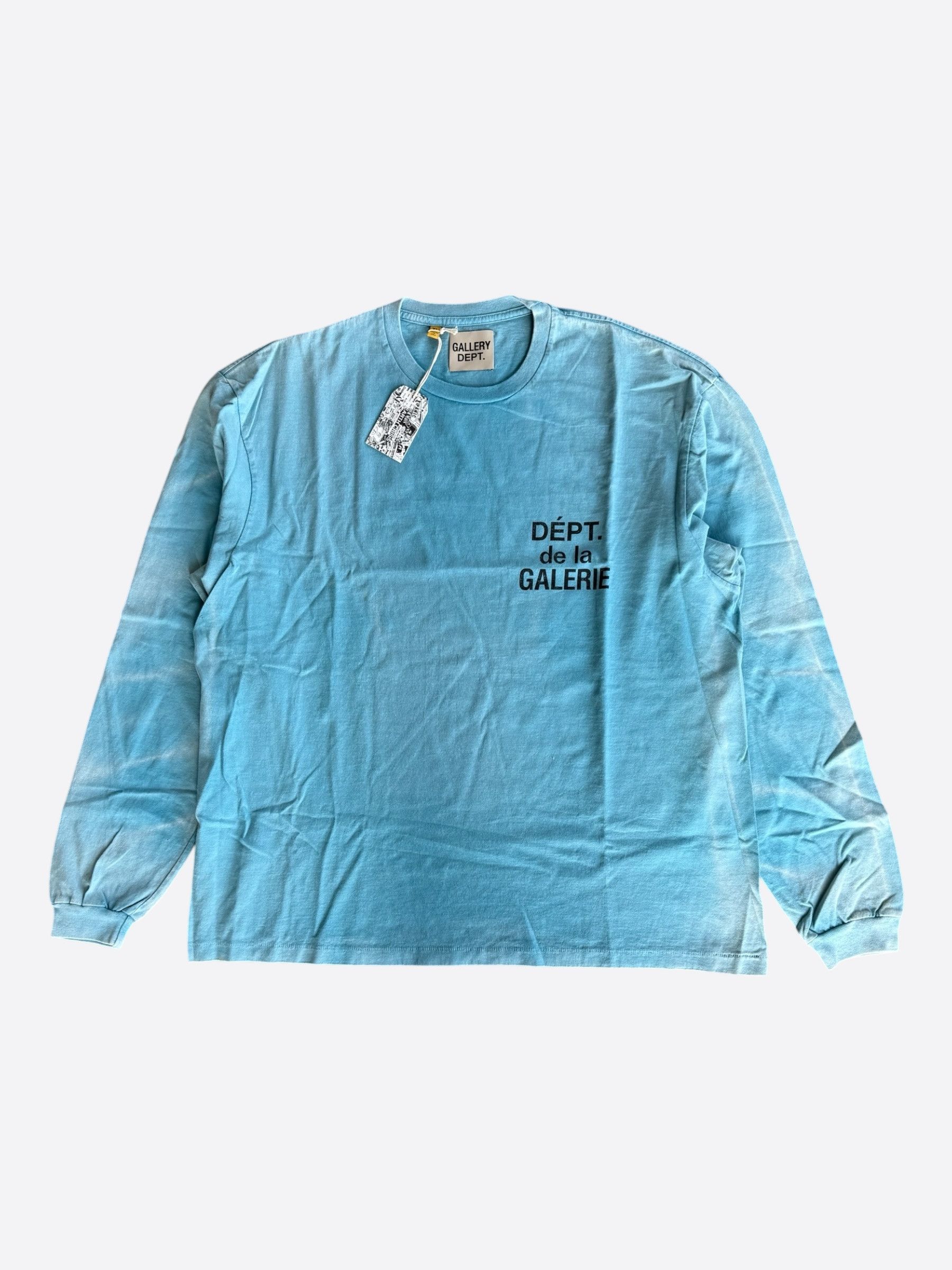 Gallery Dept. Faded Blue & Black French Logo Longsleeve T-Shirt Size US XL / EU 56 / 4 - 1 Thumbnail