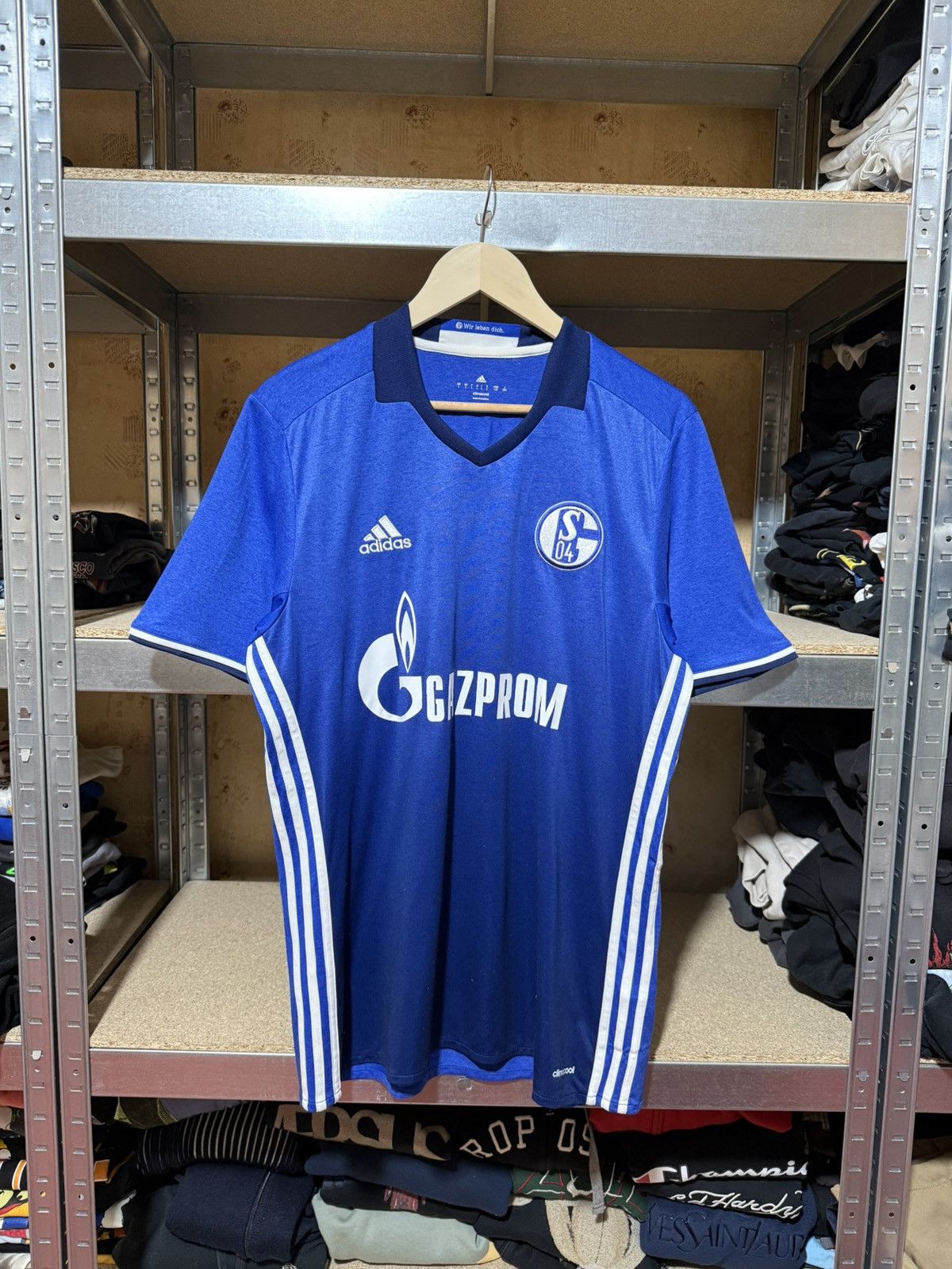 Adidas × Vintage Adidas SCHALKE 2016 2017 HOME Bentaleb Soccer Jersey Size US L / EU 52-54 / 3 - 1 Thumbnail