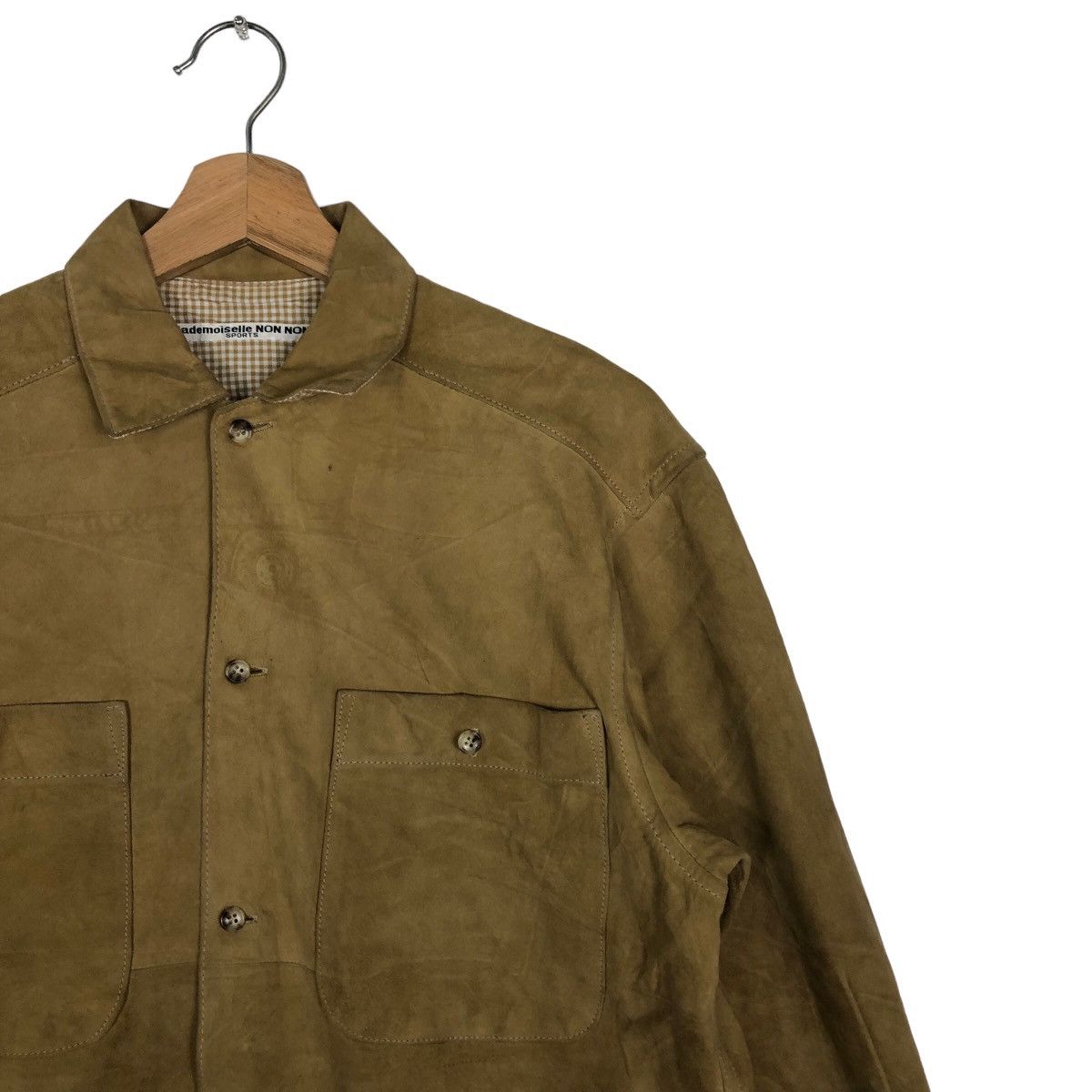 Issey Miyake 🔥90’s Vintage Suede Leather Jacket Mademoiselle NON NON Size US M / EU 48-50 / 2 - 6 Thumbnail