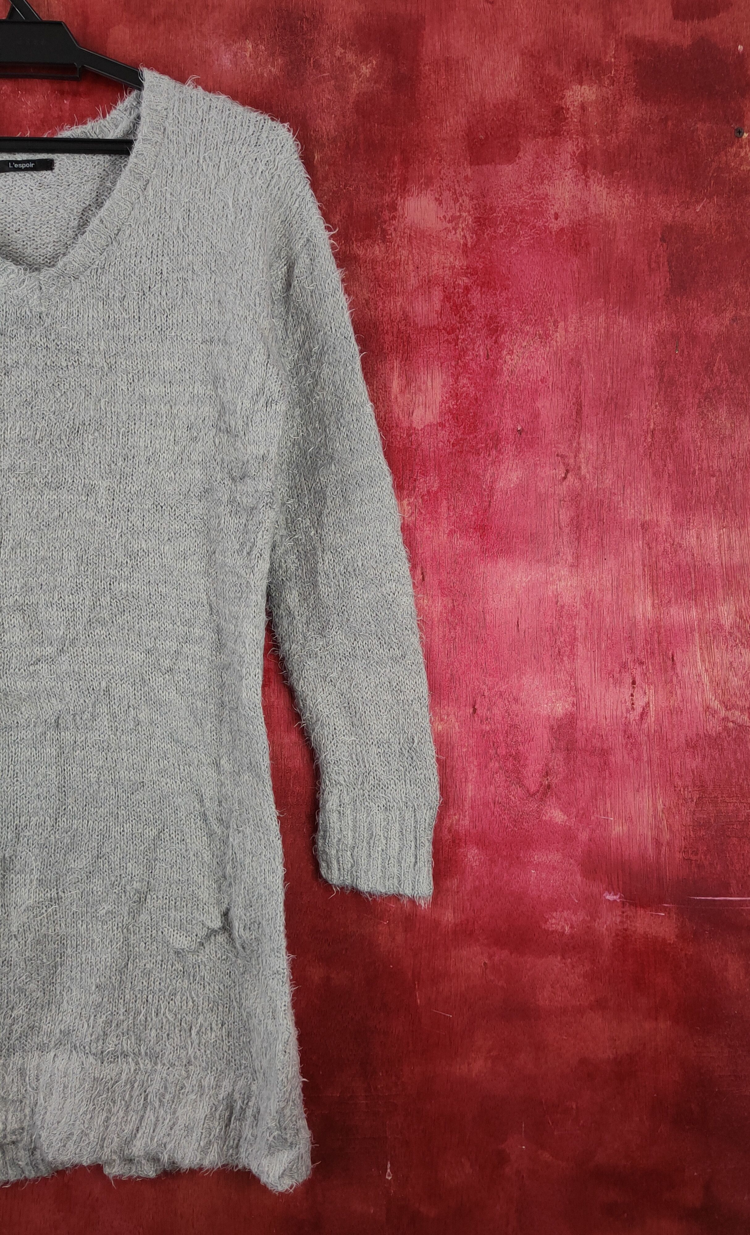Japanese Brand × Vintage Vintage Avant garde by L'espoir Gray Fur Mohair Knitwear Size M / US 6-8 / IT 42-44 - 5 Thumbnail