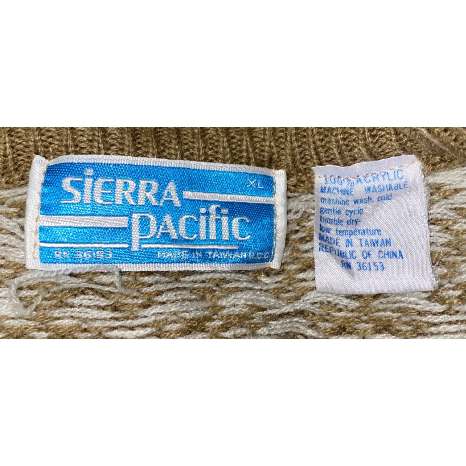Vintage Sierra Pacific Men's Sweater XL Beige Acrylic Crewneck Mens Size US XL / EU 56 / 4 - 5 Thumbnail