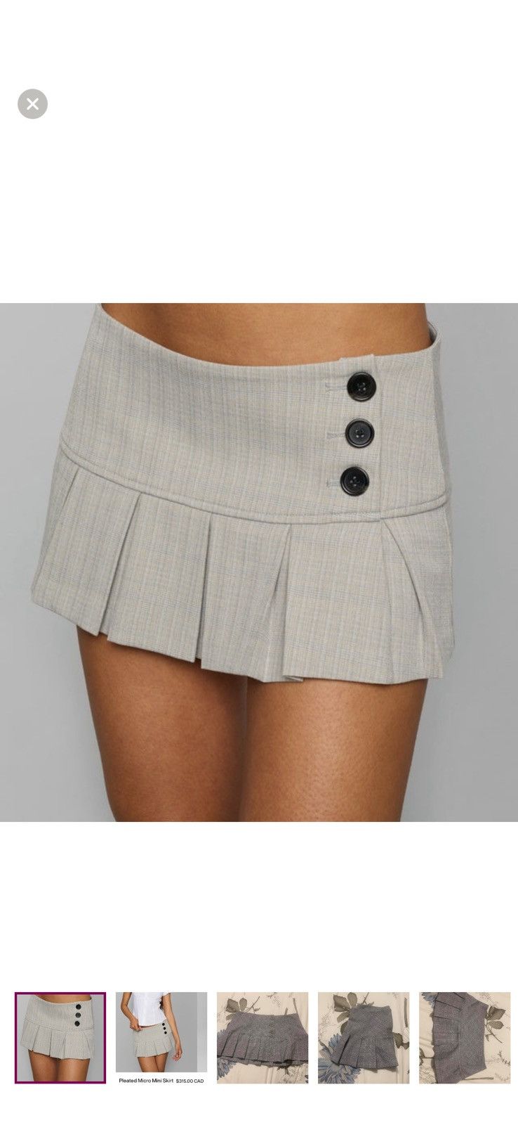 Other Grey Pleated Skirt Size 26" / US 2 / IT 38 - 1 Thumbnail