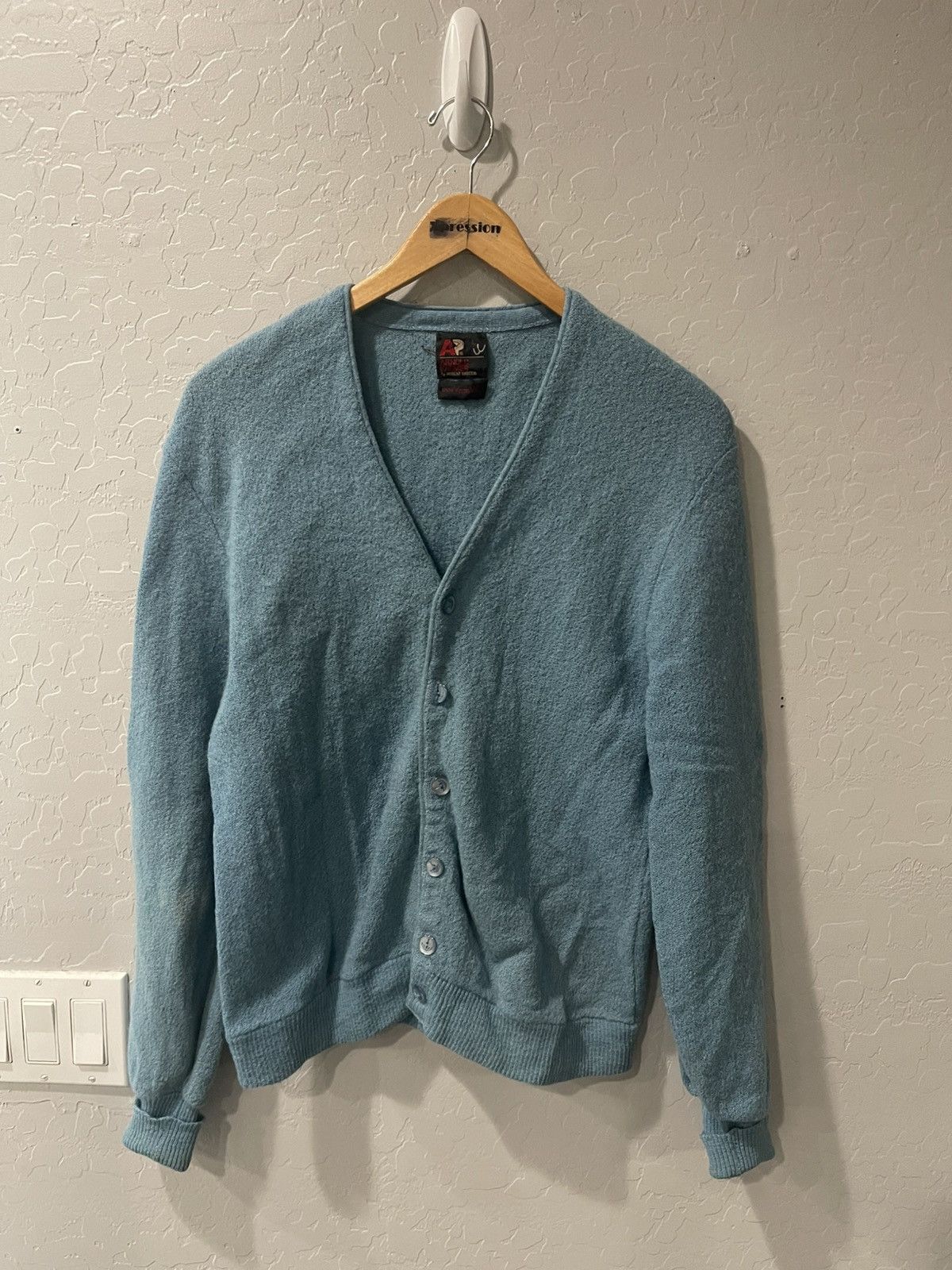 Vintage Arnold Palmer Seagram Washed Golf Cardigan Large