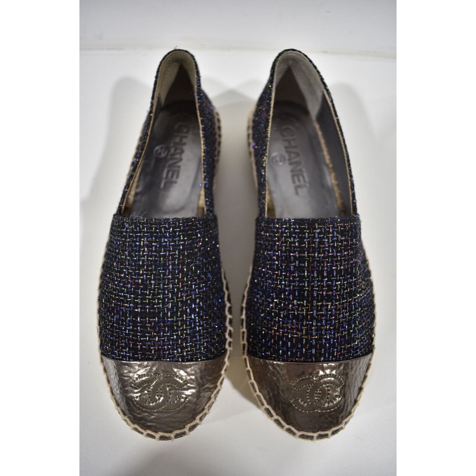 Chanel 16S Tweed CC Cap Toe Double Sole Espadrille Ballet Flats 35 Size US 5 / IT 35 - 3 Thumbnail