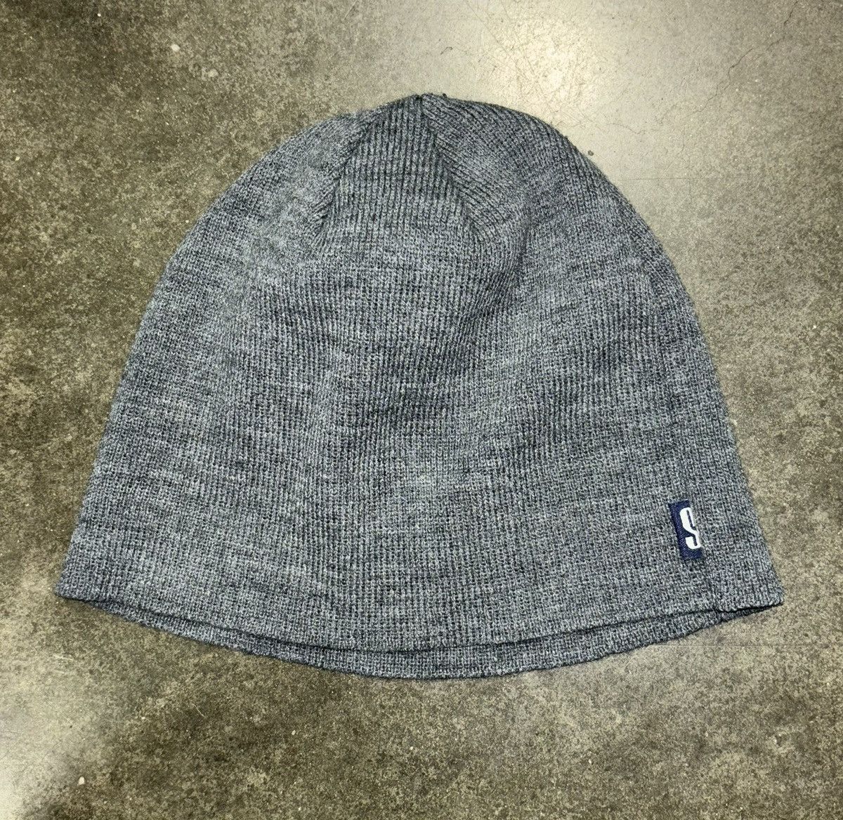 Vintage Stussy Beanie 90's Black Large Logo Cursive Scribble