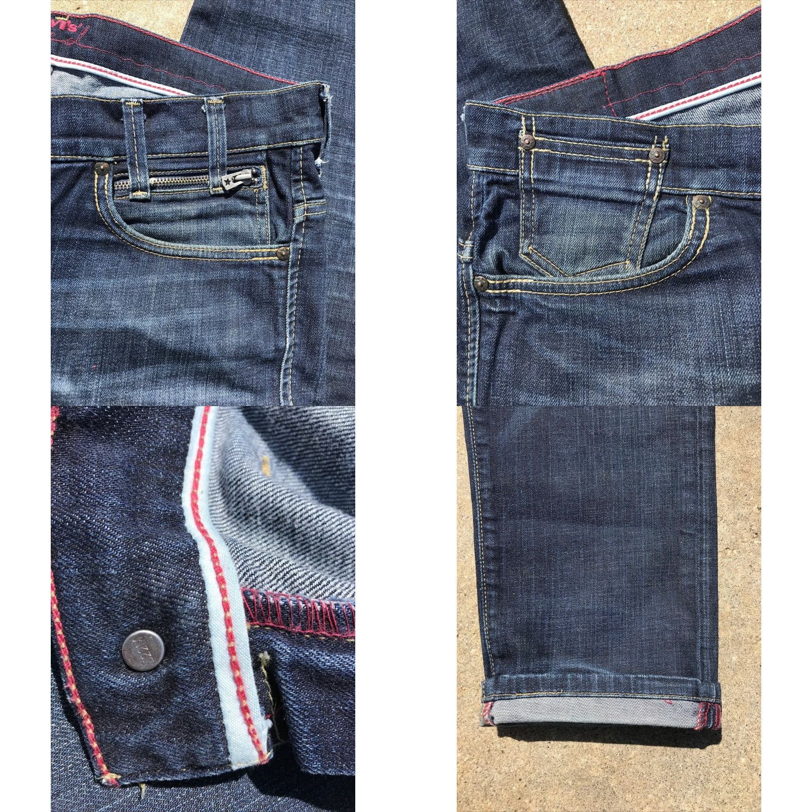 Levi's VINTAGE Levi's RED Collection Skinny Jeans W36 L30 Dark Wash Slim Fit Denim Mens 2000s Western Size US 36 / EU 52 - 8 Thumbnail
