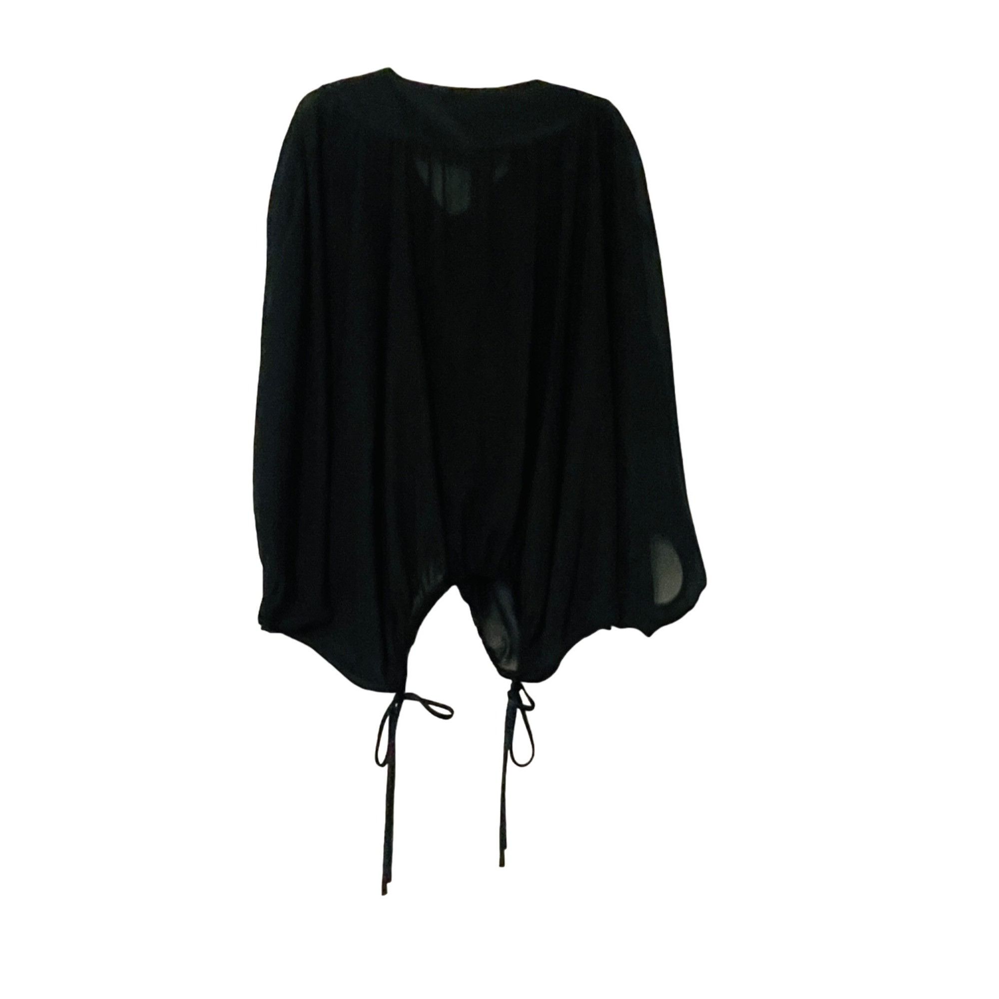 Other Grass Collection Black Batwing Blouse With Embellished Neckl Size S / US 4 / IT 40 - 8 Thumbnail