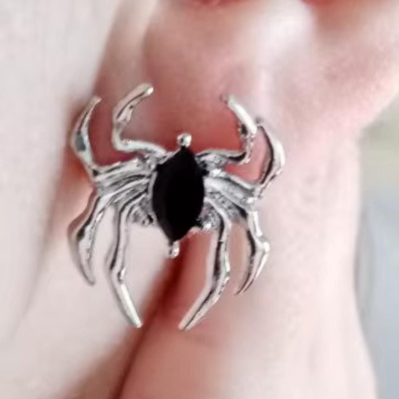 Other Gothic Retro Old Spider Zircon Earrings Size ONE SIZE - 3 Thumbnail