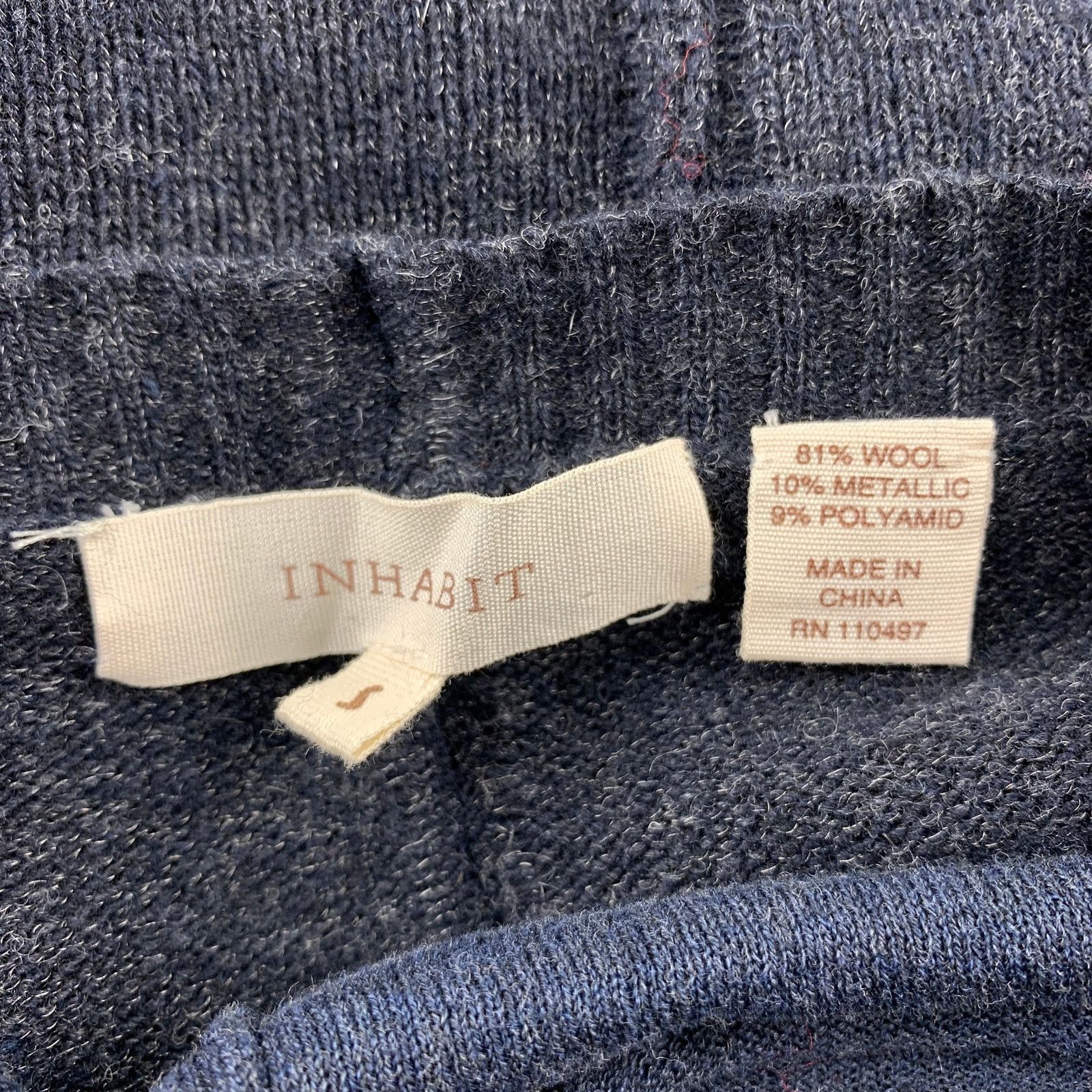 INHABIT INHABIT Size S Navy Knitted Wool Blend Layered Pullover Size S / US 4 / IT 40 - 5 Thumbnail