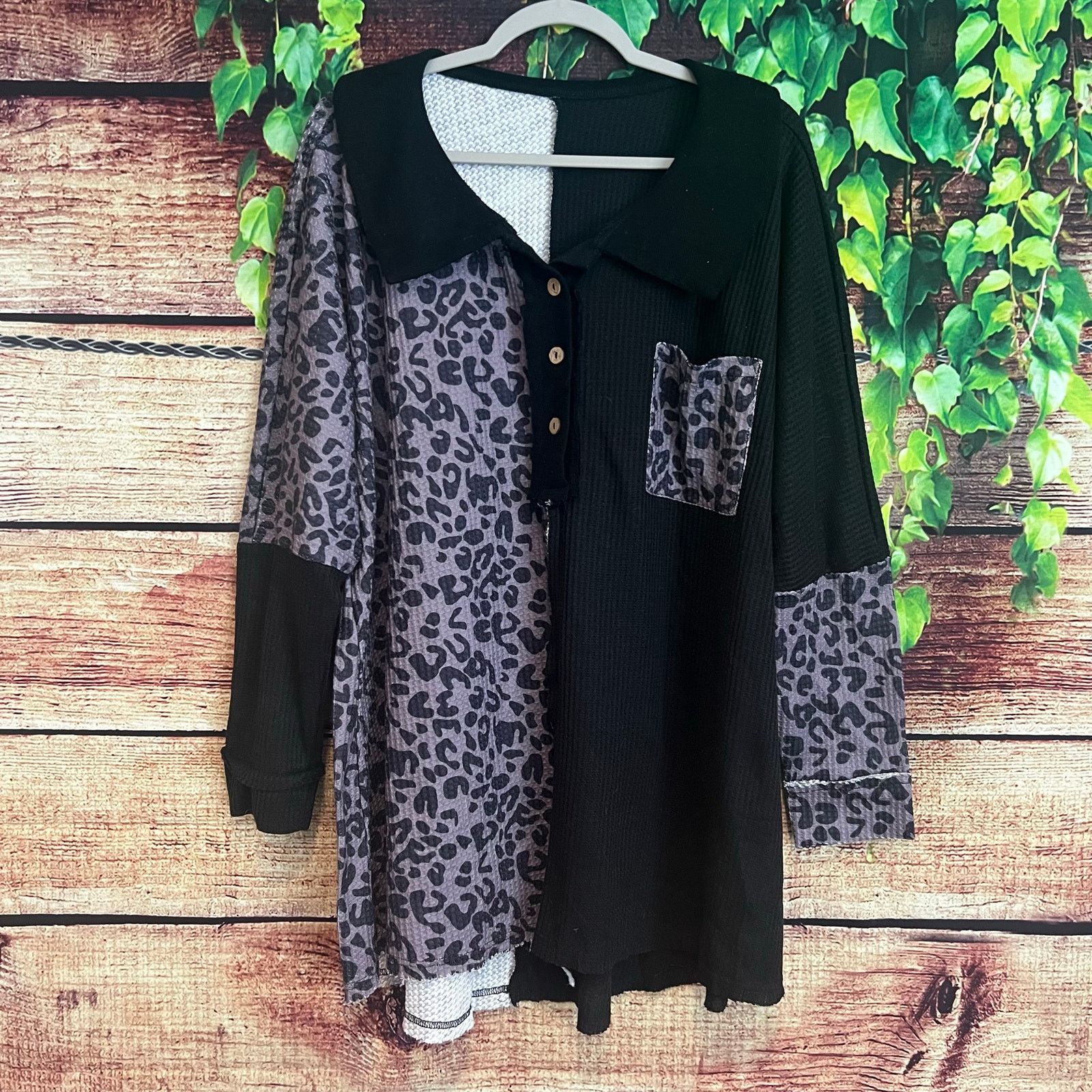 Madewell White Stag Half Button Leopard Cheetah Collared Blouse XL Size XL / US 12-14 / IT 48-50 - 2 Thumbnail