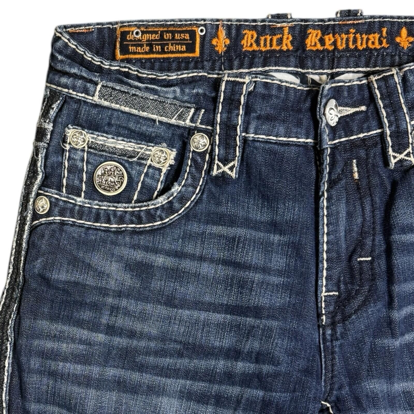 Rock Revival Rock Revival Chris Jeans Contrast Stitch Y2k Size 33 Size US 33 - 11 Thumbnail