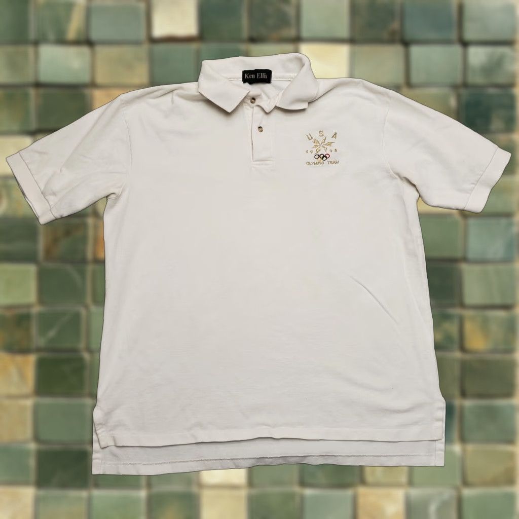 Vintage VINTAGE OlympicS Team Shirt Men L White Polo 100% Cotton USA 1998 Dad Casual Size US L / EU 52-54 / 3 - 1 Thumbnail
