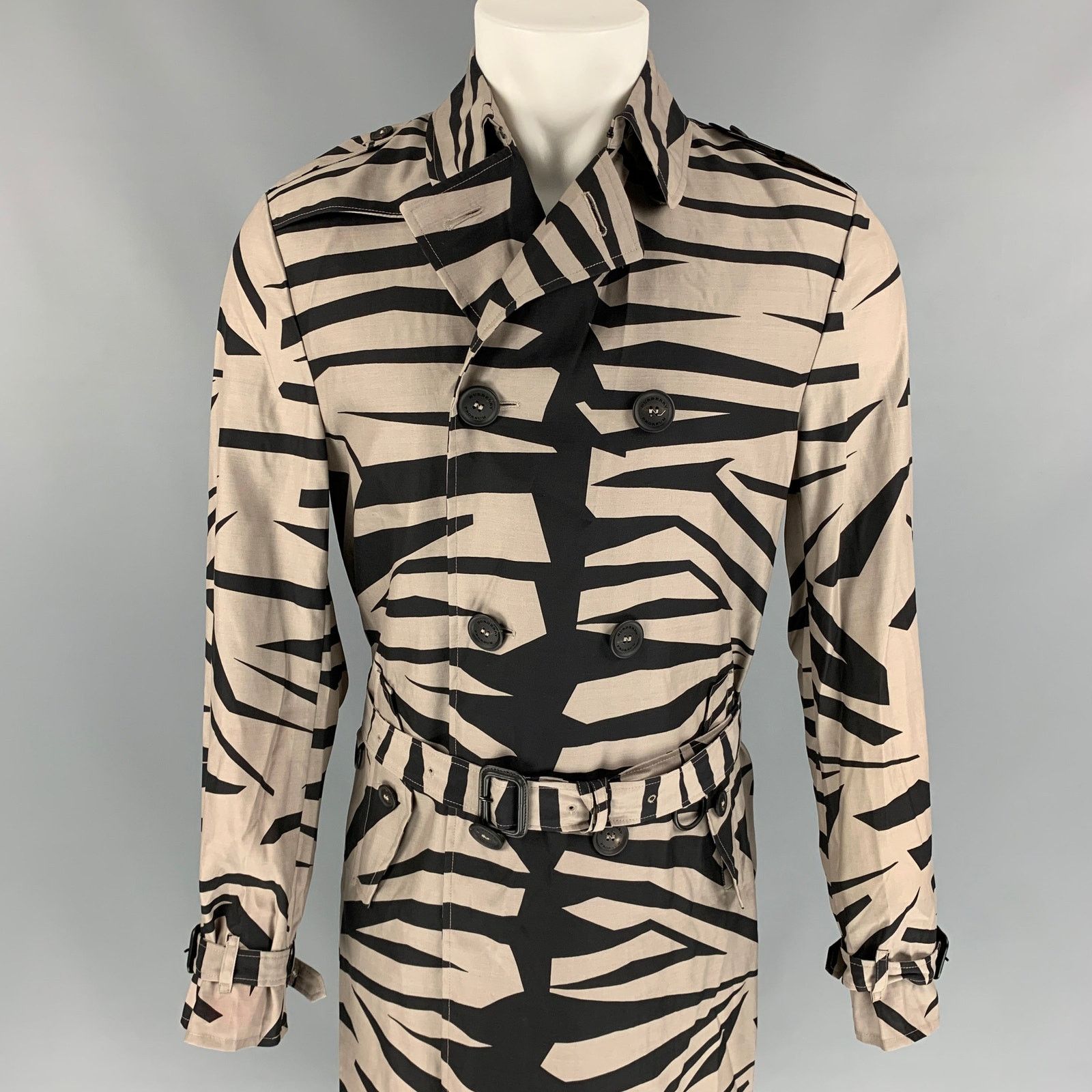 Burberry Prorsum BURBERRY PRORSUM Print Silk / Wool Belted Trenchcoat Size US M / EU 48-50 / 2 - 3 Thumbnail
