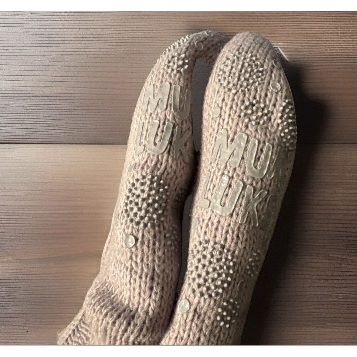 Other MUK LUKS Knit Slipper Socks Pom Pom S/M NWT Size ONE SIZE - 4 Thumbnail