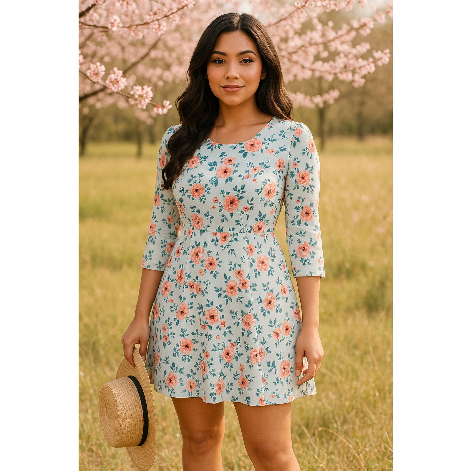 Loft LOFT Floral Mini Dress Size 4 Soft Blue Pink floral Cottage Size S / US 4 / IT 40 - 12 Thumbnail