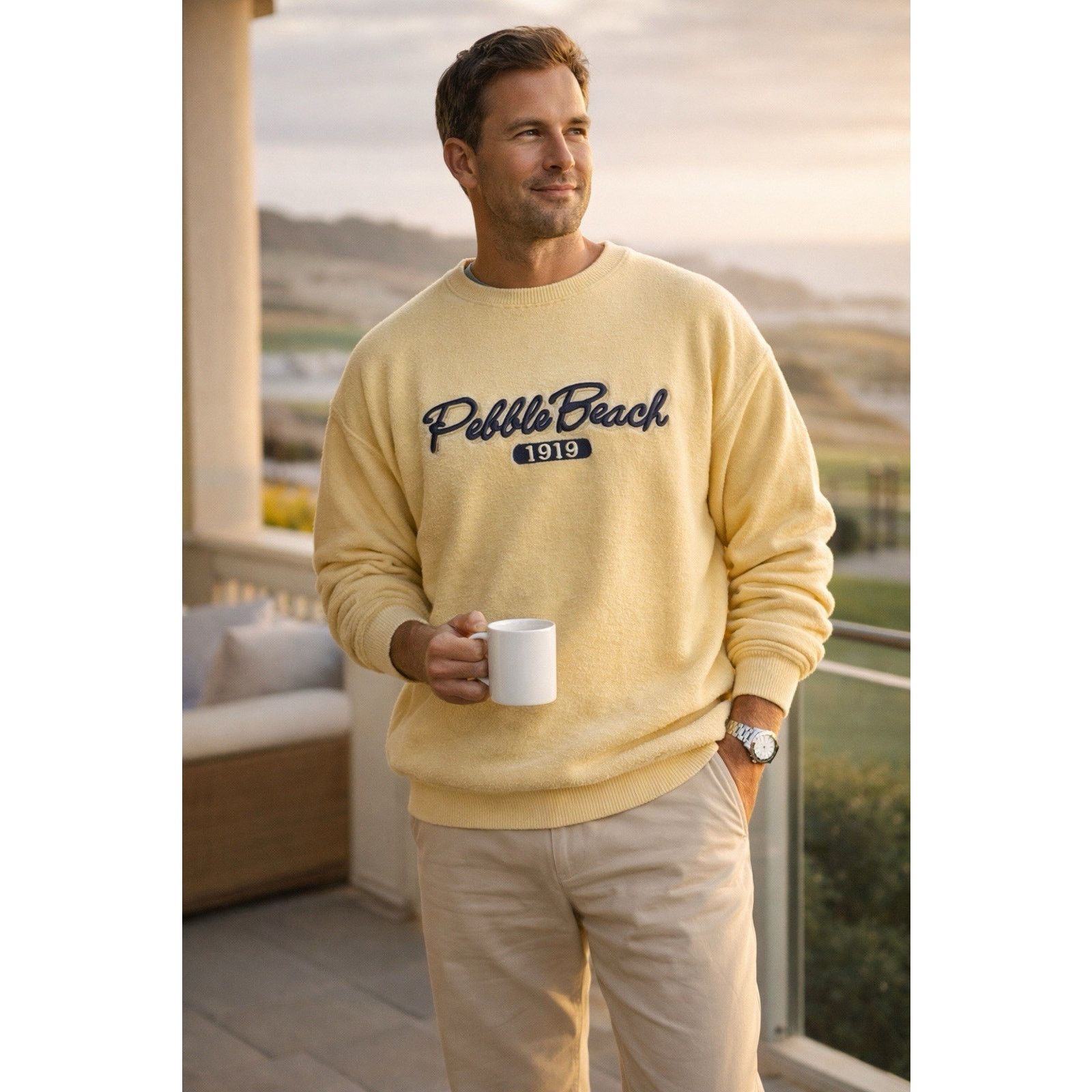 Other Pebble Beach LOGO Muted Yellow Sweatshirt Canada L Golf lux Size US L / EU 52-54 / 3 - 1 Thumbnail