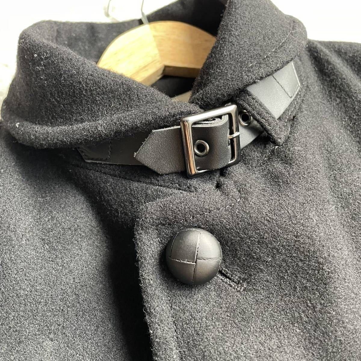 NANO universe Padded Black Melton Wool Marine Coat Size US M / EU 48-50 / 2 - 9 Thumbnail
