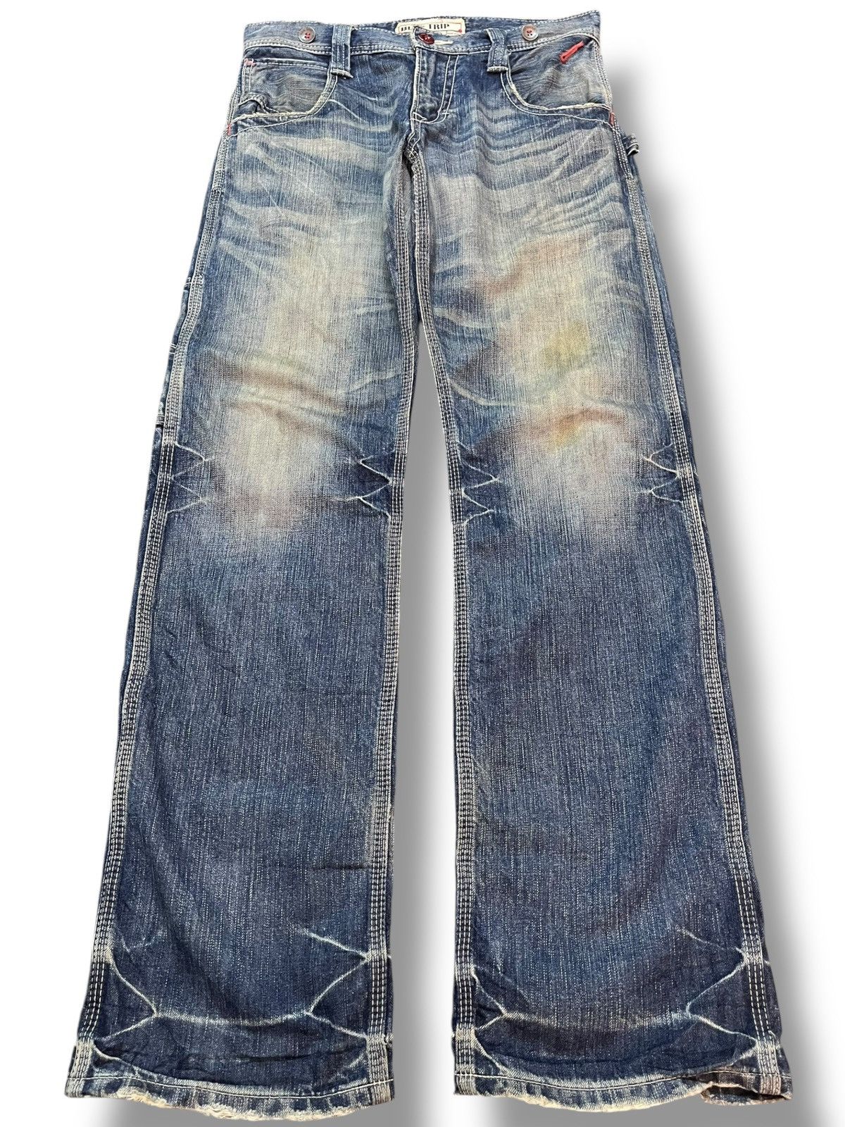 Edwin Vintage Edwin 503 Bluetrip Mudwash Carpenter Buckle Denim Size US 30 / EU 46 - 1 Thumbnail