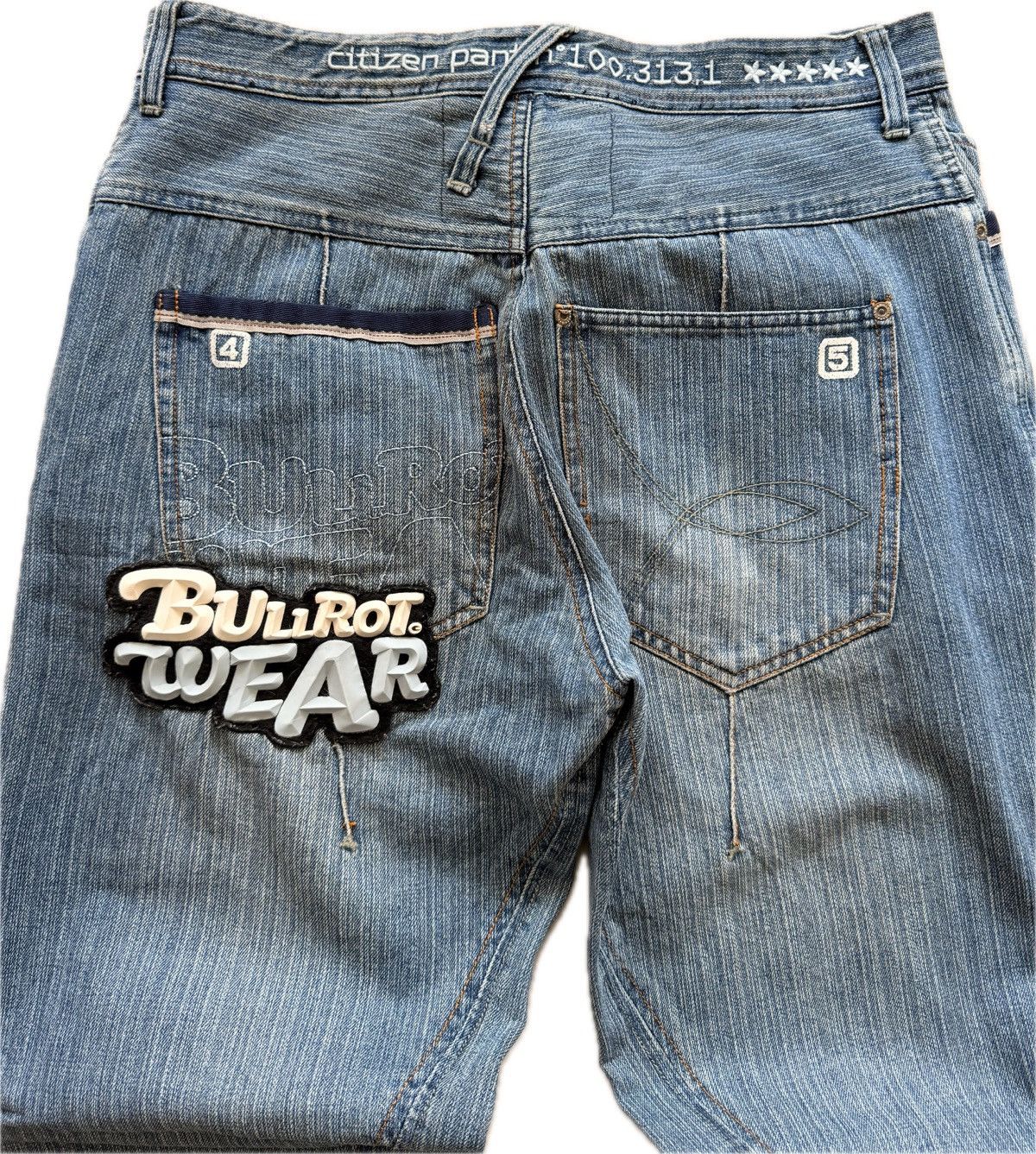 Other Vintage Bullrot Spelled Out Embossed Jeans Size US 33 - 2 Thumbnail