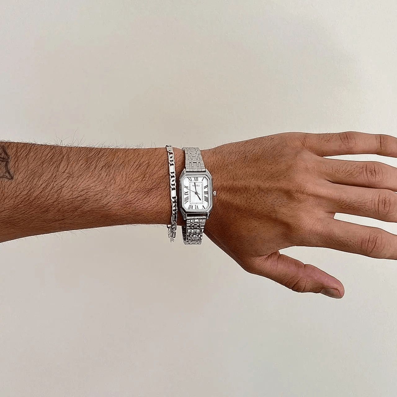 Jewelry 2000s vintage dope rectangle stainless steel quartz watch Size ONE SIZE - 4 Thumbnail