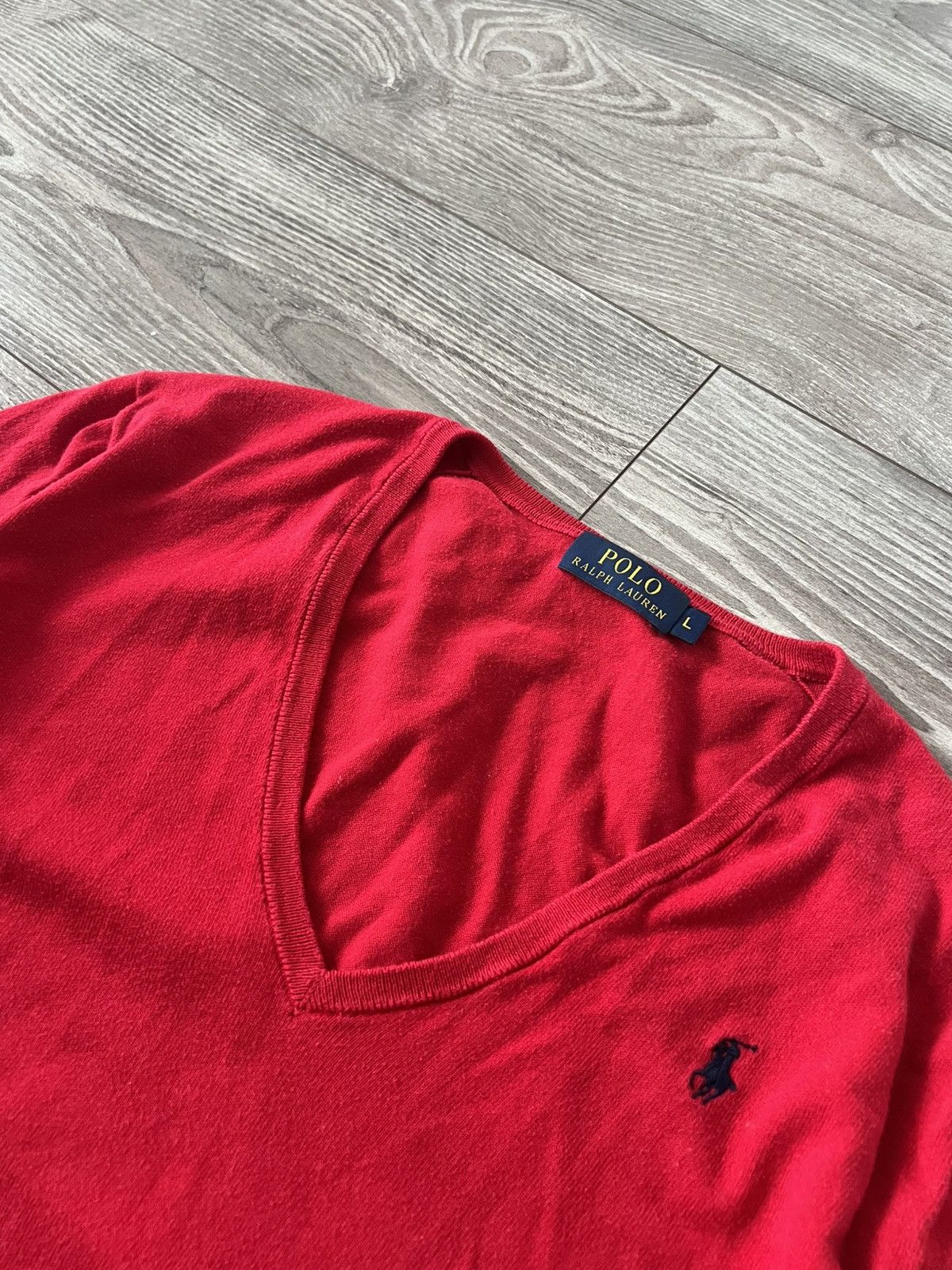 Polo Ralph Lauren × Vintage ‼️Vintage Polo Ralph Lauren Knit Logo V Neck Sweater‼️ Size US L / EU 52-54 / 3 - 13 Thumbnail