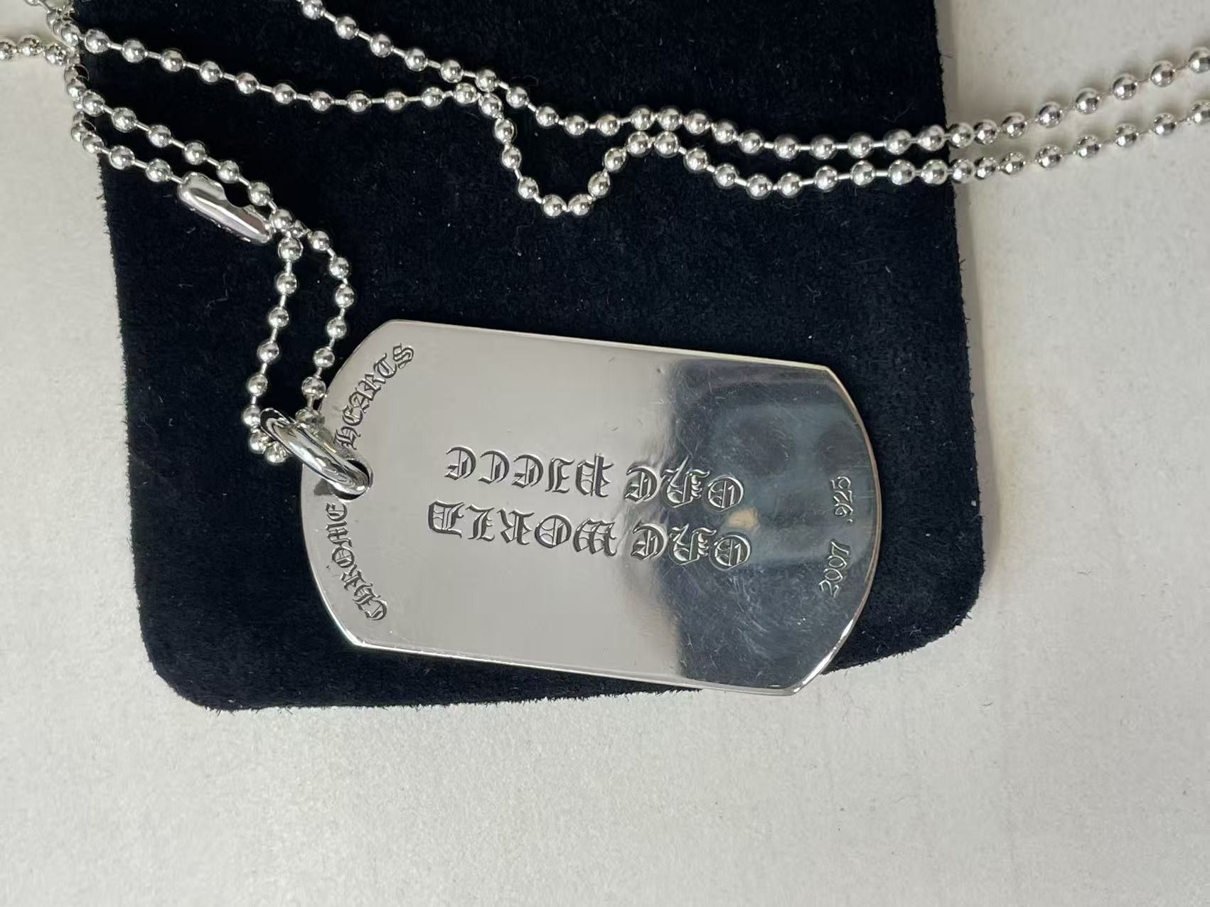Chrome Hearts Chrome Hearts Silver Fleur Large Dog Tag Necklace Size ONE SIZE - 7 Thumbnail