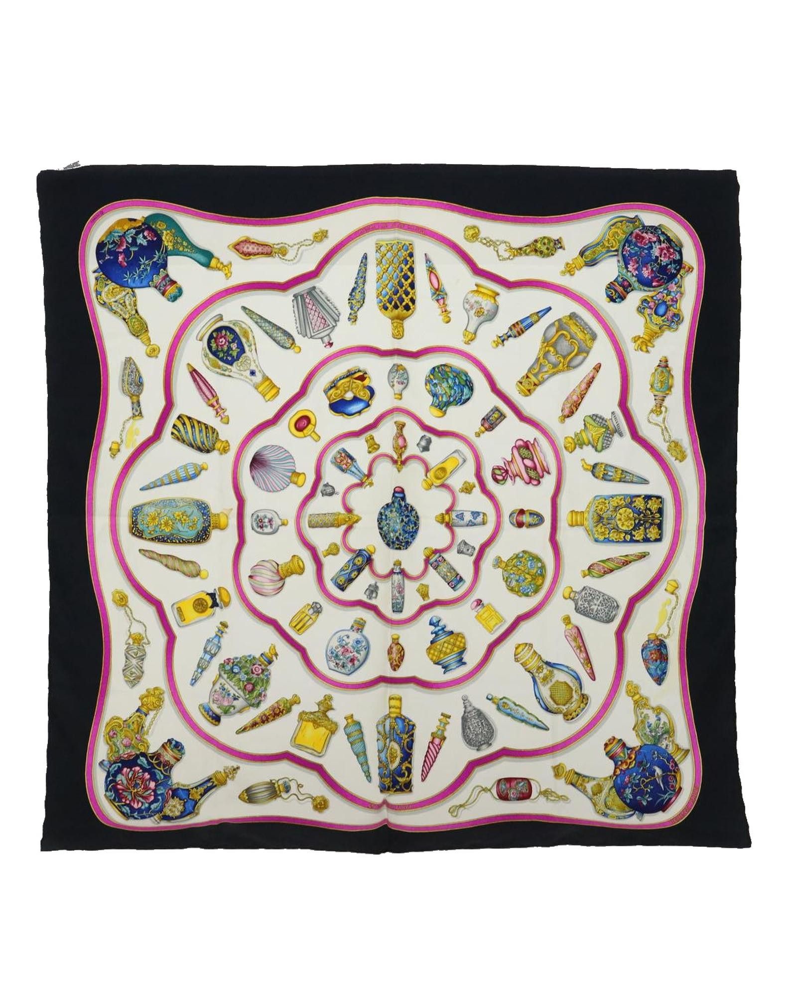 image of Authentic Hermes Silk Scarf Pourvu Quon Ait Livresse in Black, Women's