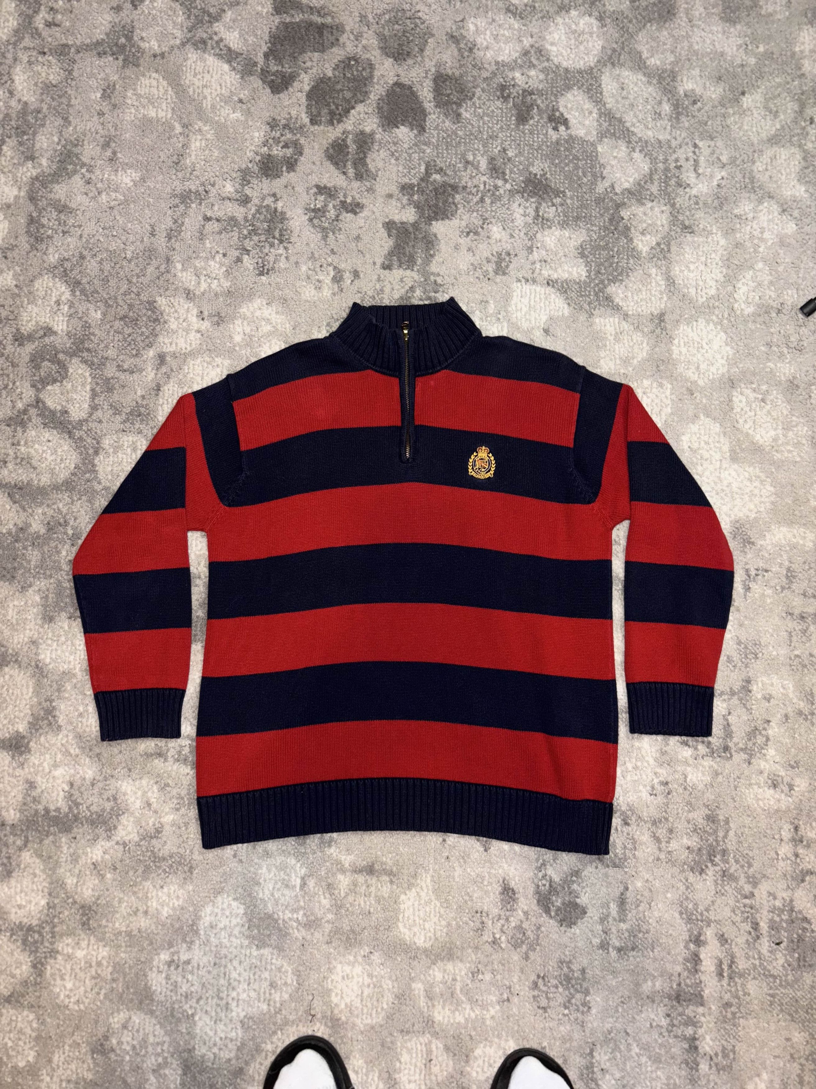 Polo Ralph Lauren Vintage Polo Ralph Lauren Striped Quarter Zip Size M / US 6-8 / IT 42-44 - 1 Thumbnail