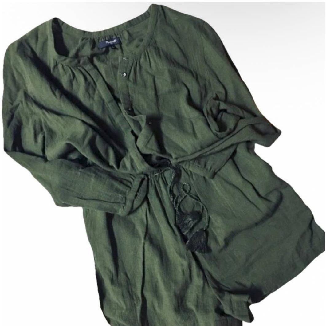 Madewell NEW MADEWELL Mallorca Button Army Olive Green Shorts Romper Size 28" / US 6 / IT 42 - 8 Thumbnail