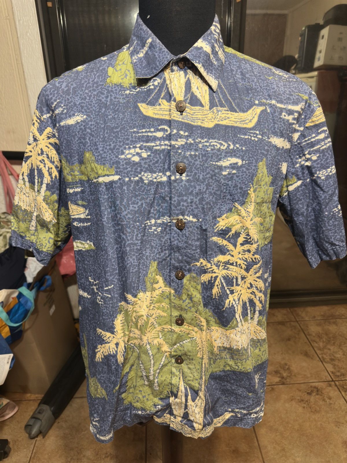 Other PreOwned Kahala Hawaiian Print Blue Full Button Men's Large Size US L / EU 52-54 / 3 - 1 Thumbnail